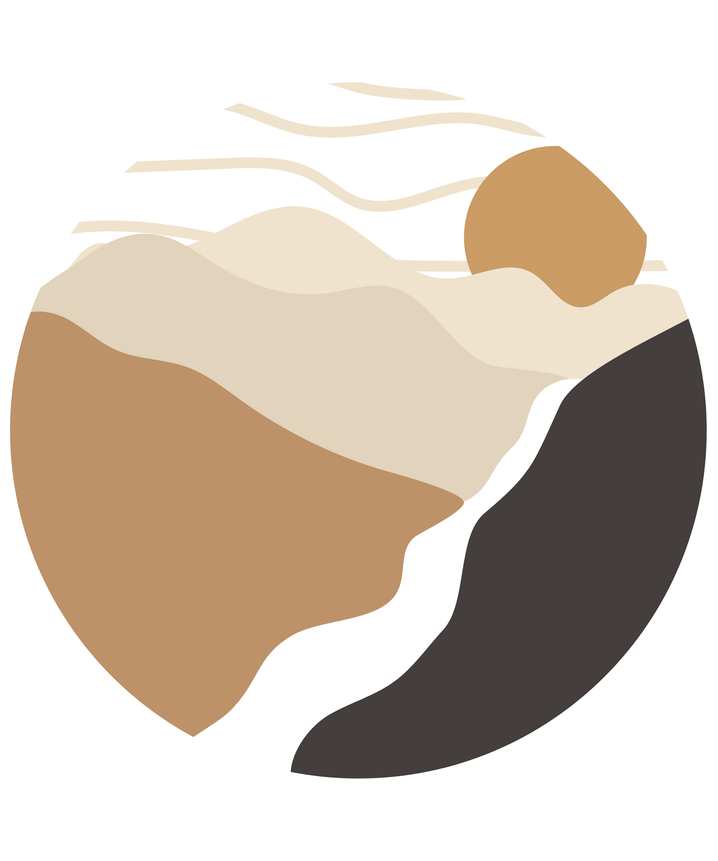 3er Set Poster - Boho Design: Sonnenuntergang über den Bergen