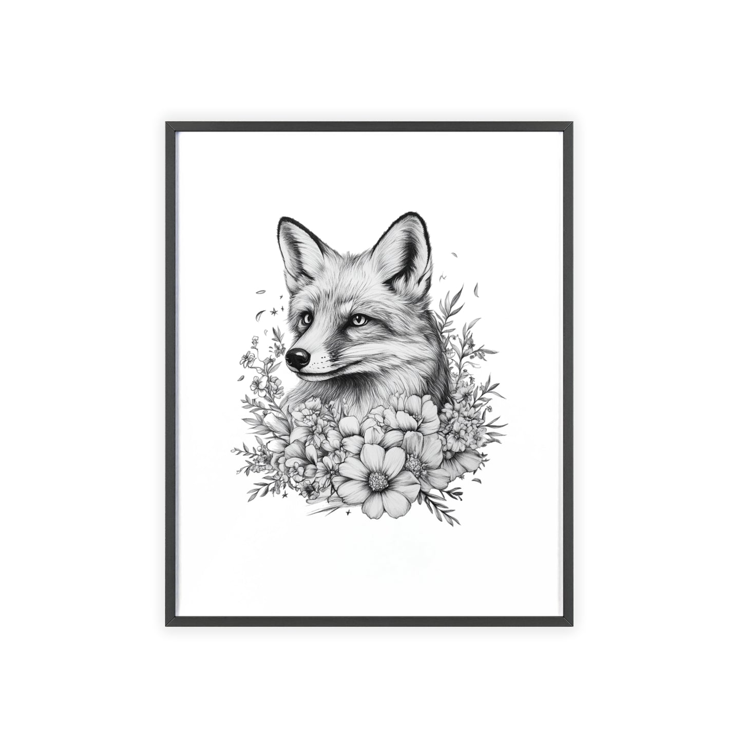 Fuchs mit Wildblütendesign