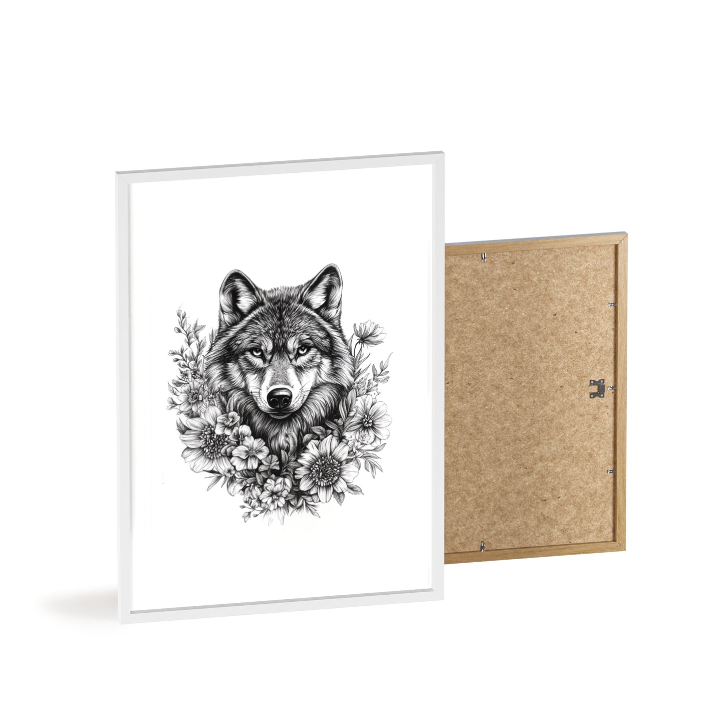 Wolf mit Wildblumen