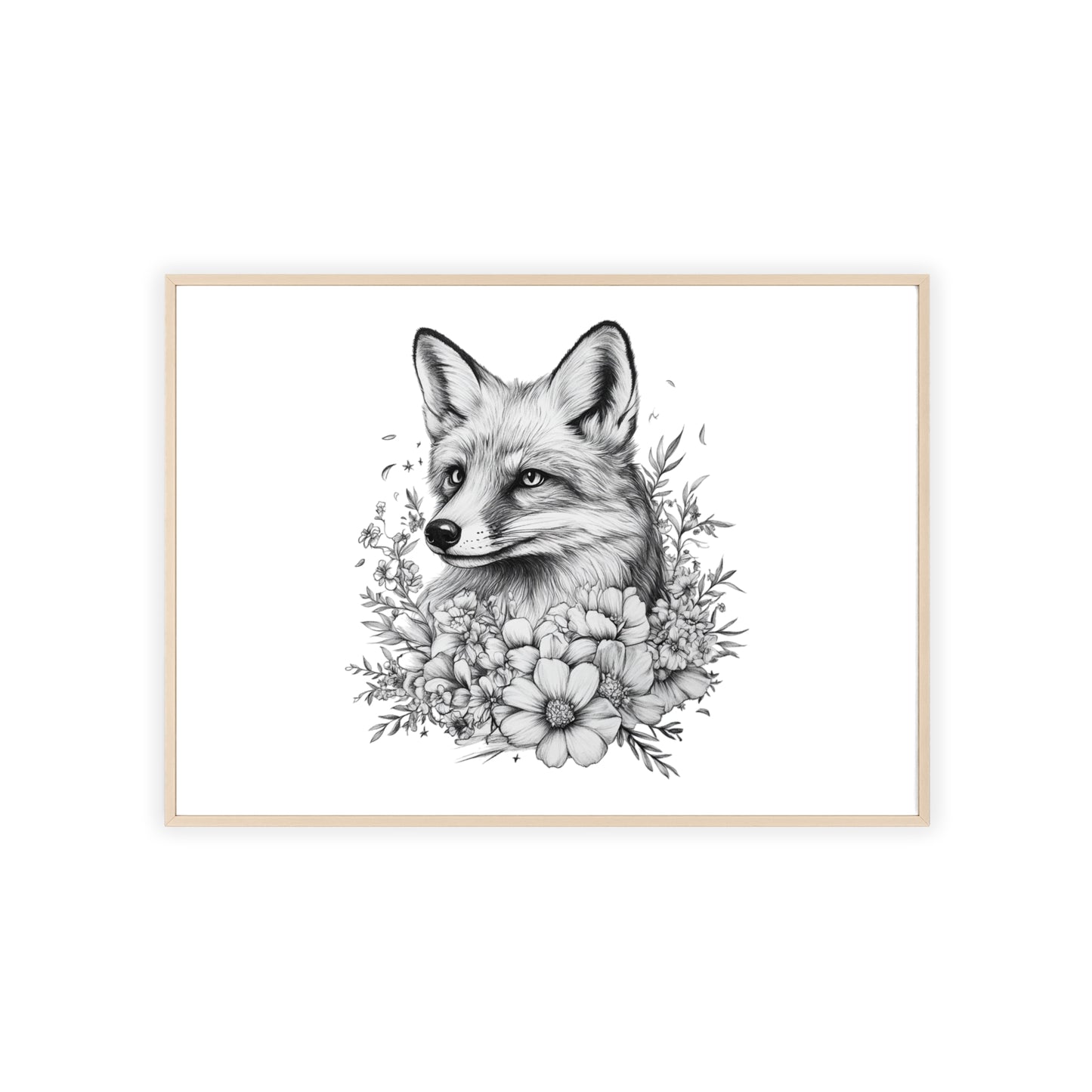 Fuchs mit Wildblütendesign