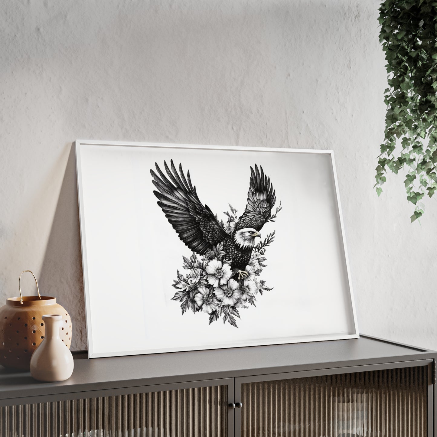 Adler mit Wildblütendesign