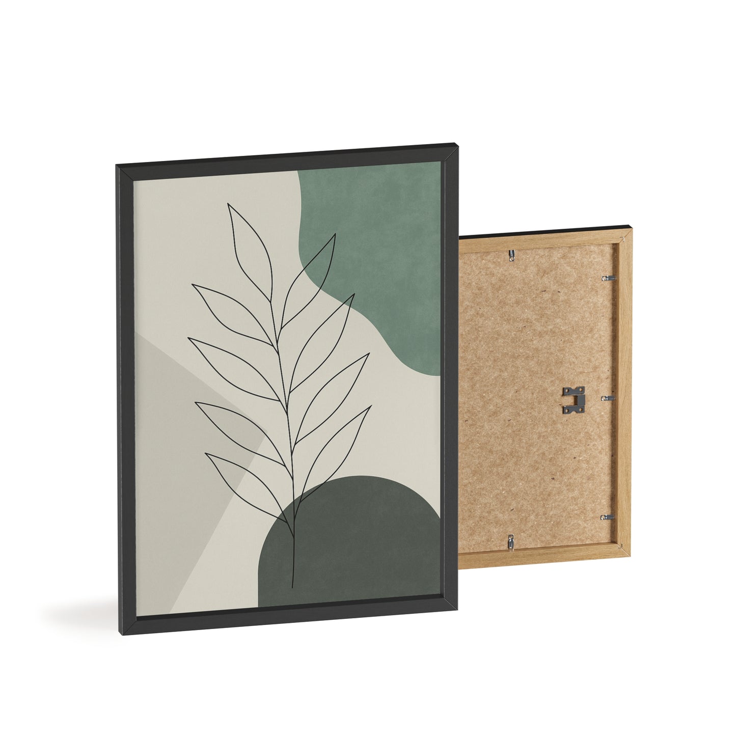 Abstraktes Blätter-Poster – Sanfte Grüntöne & Minimalistisches Design