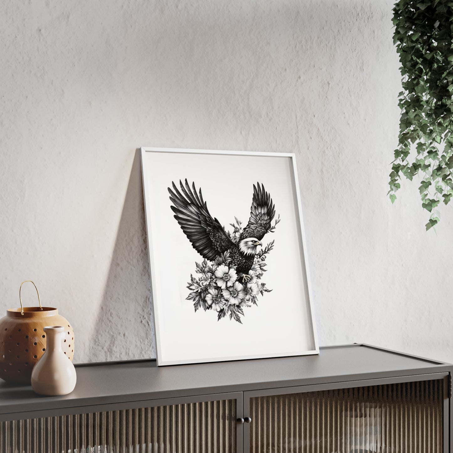 Adler mit Wildblütendesign