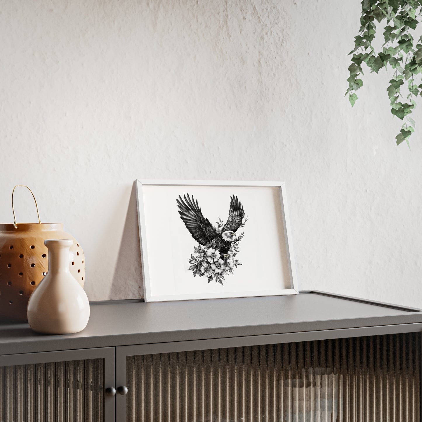 Adler mit Wildblütendesign