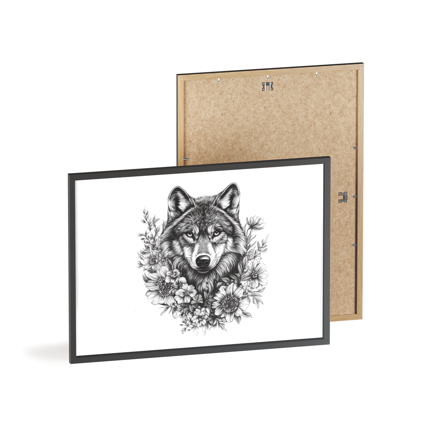 Wolf mit Wildblumen