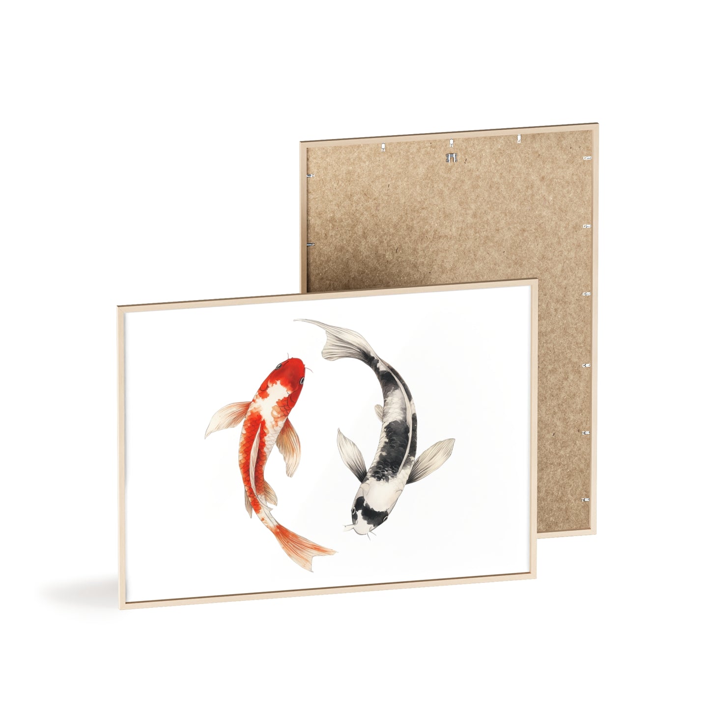 Kreisende Koi in Schwarz und Rot