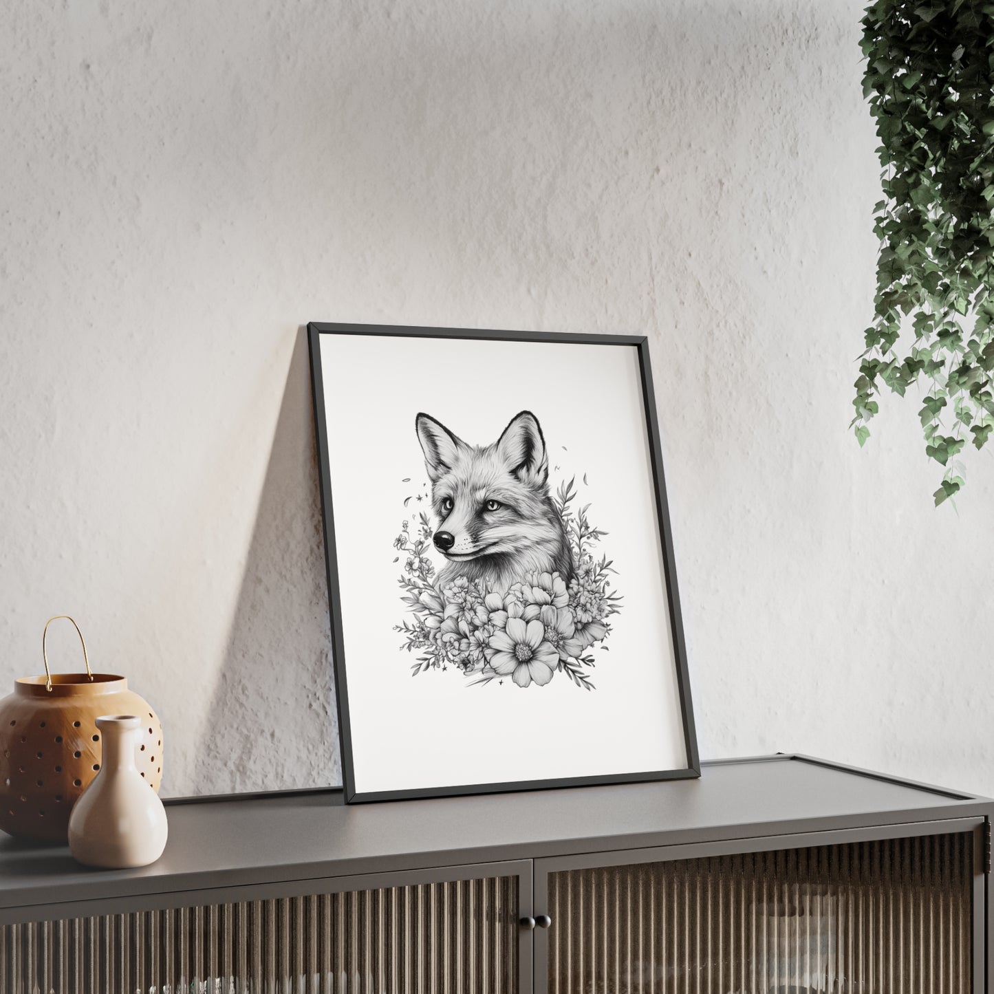 Fuchs mit Wildblütendesign