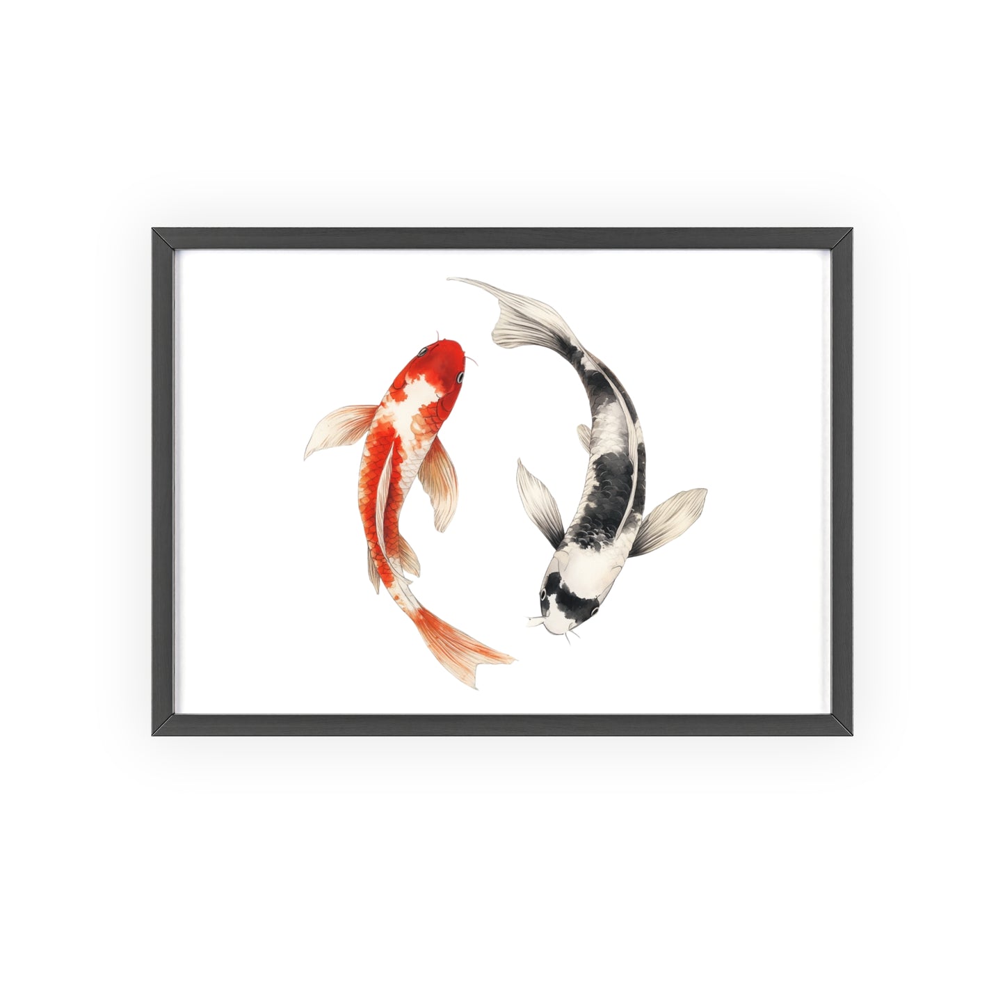 Kreisende Koi in Schwarz und Rot