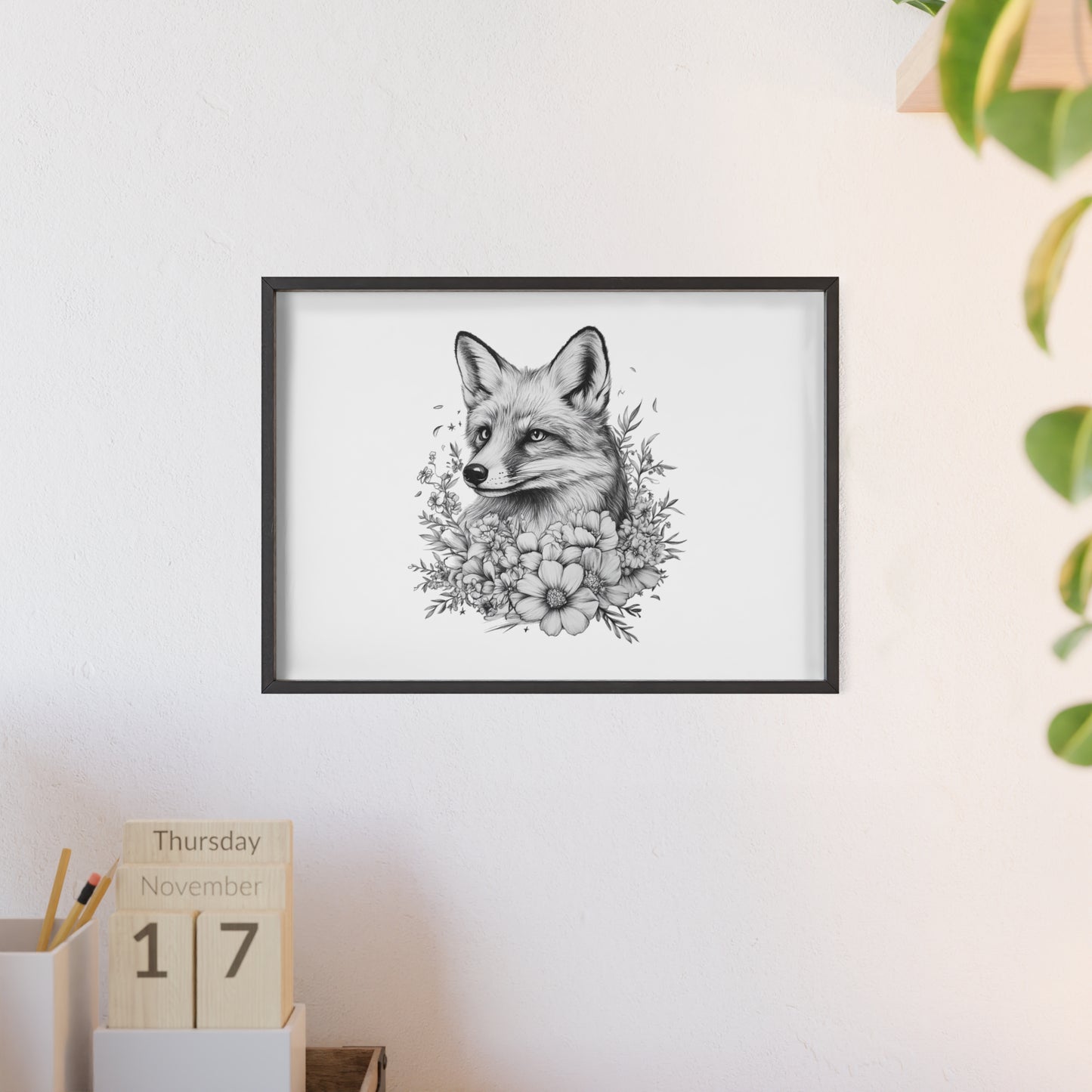 Fuchs mit Wildblütendesign