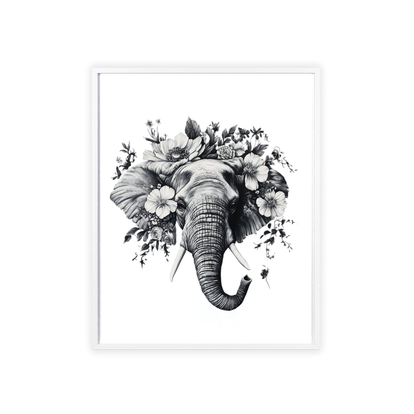 Elephant mit Wildblüten