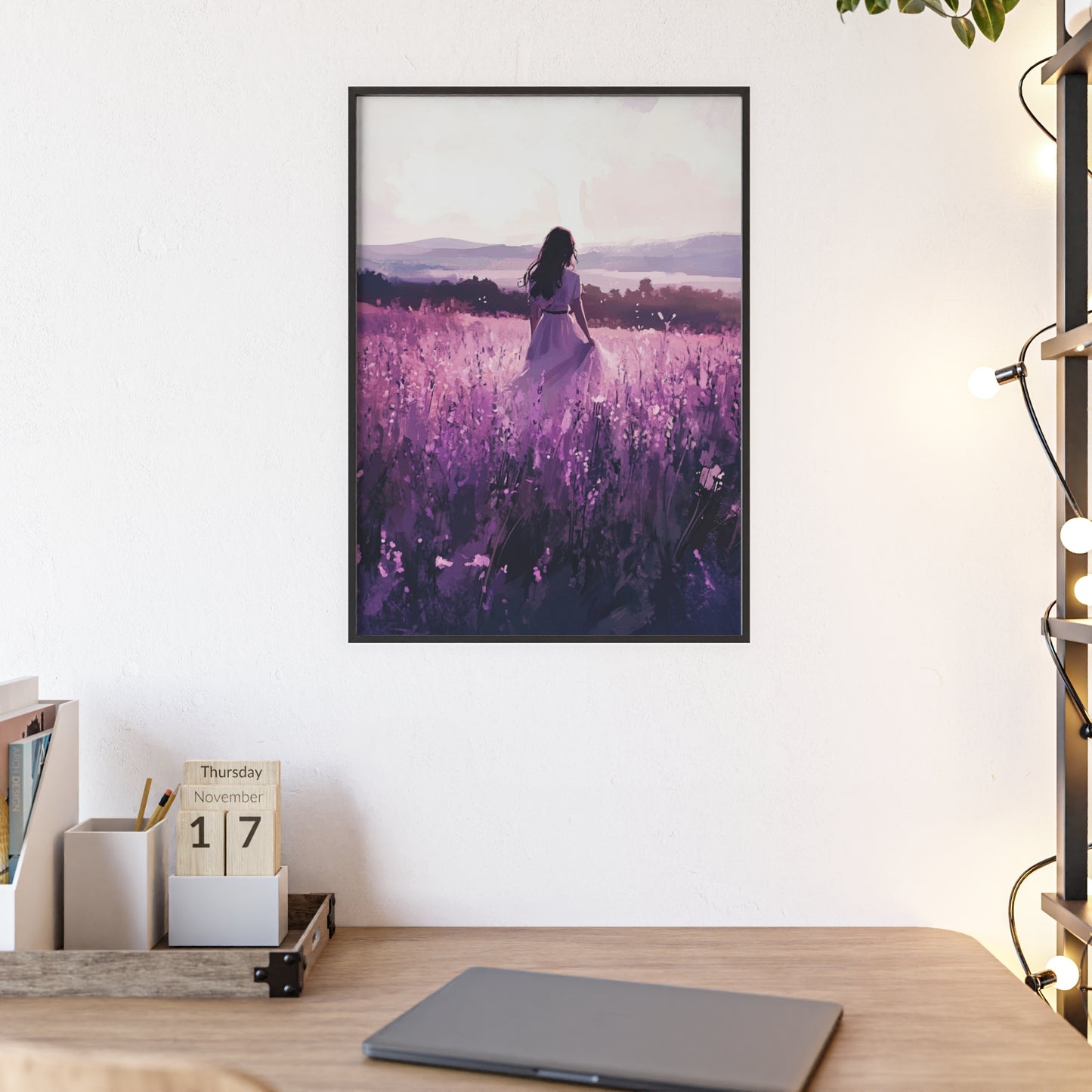 Frau in blühender Wiese