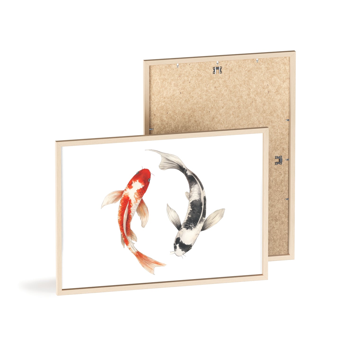 Kreisende Koi in Schwarz und Rot