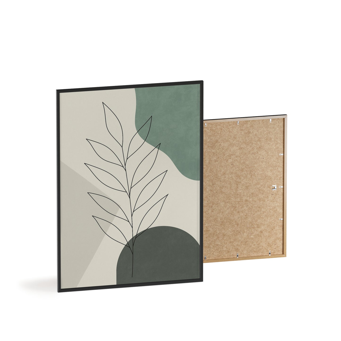 Abstraktes Blätter-Poster – Sanfte Grüntöne & Minimalistisches Design
