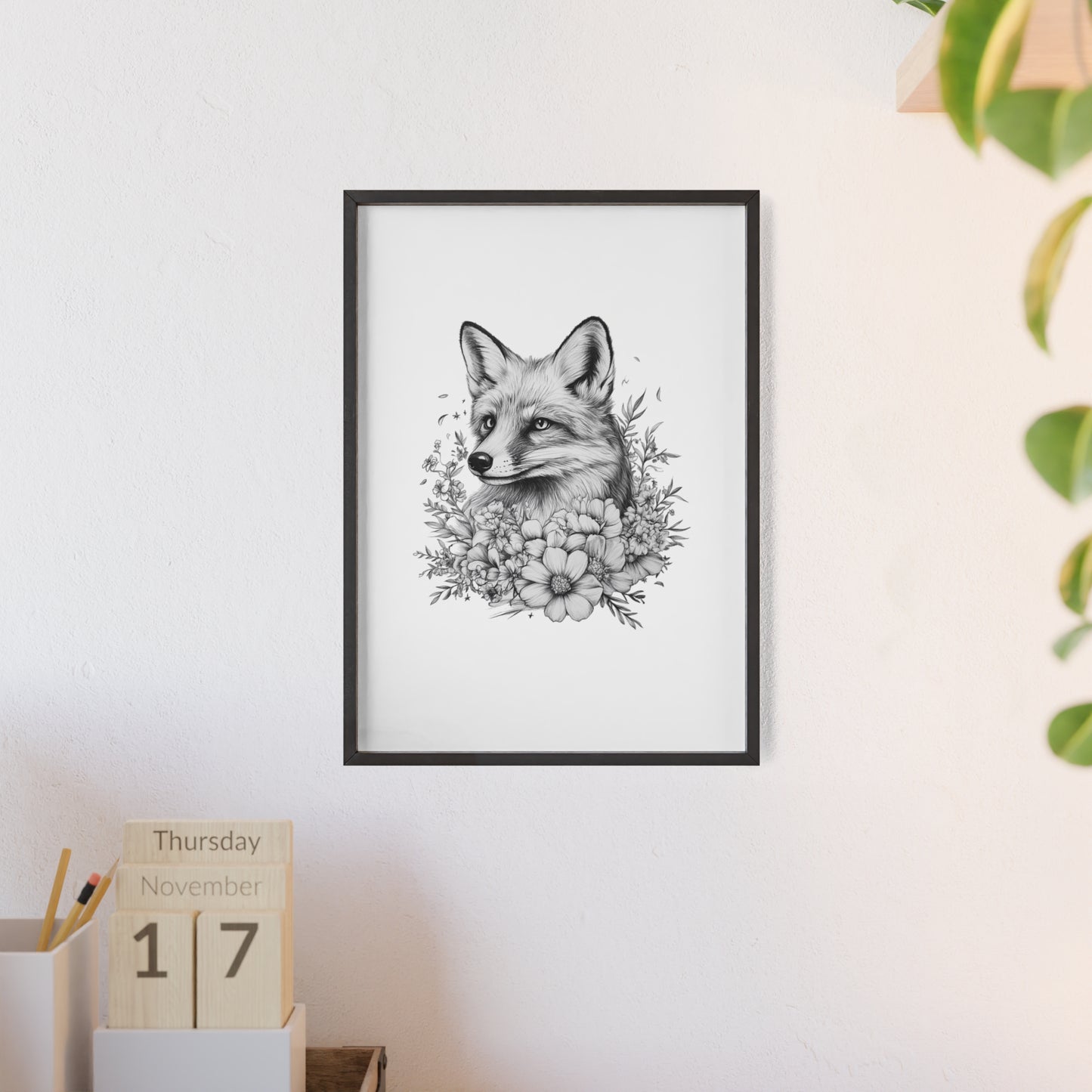 Fuchs mit Wildblütendesign