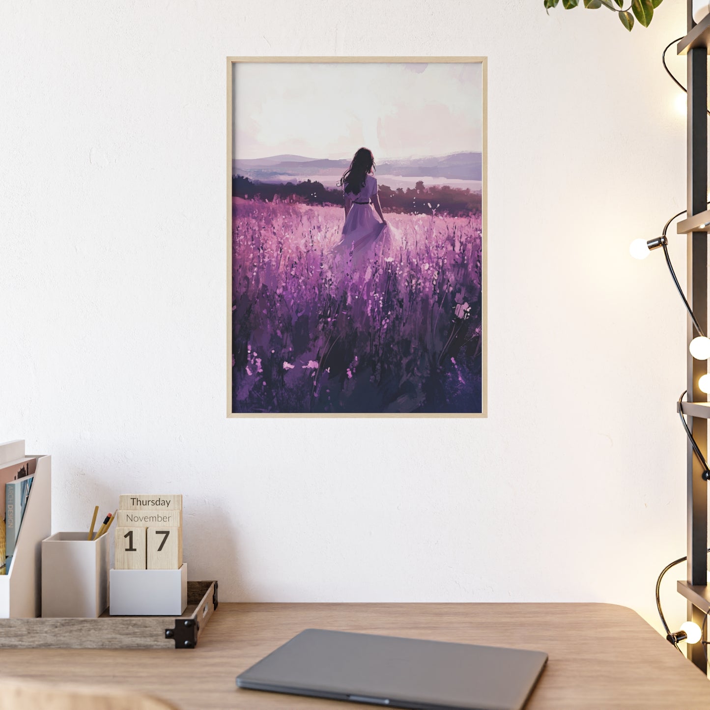 Frau in blühender Wiese