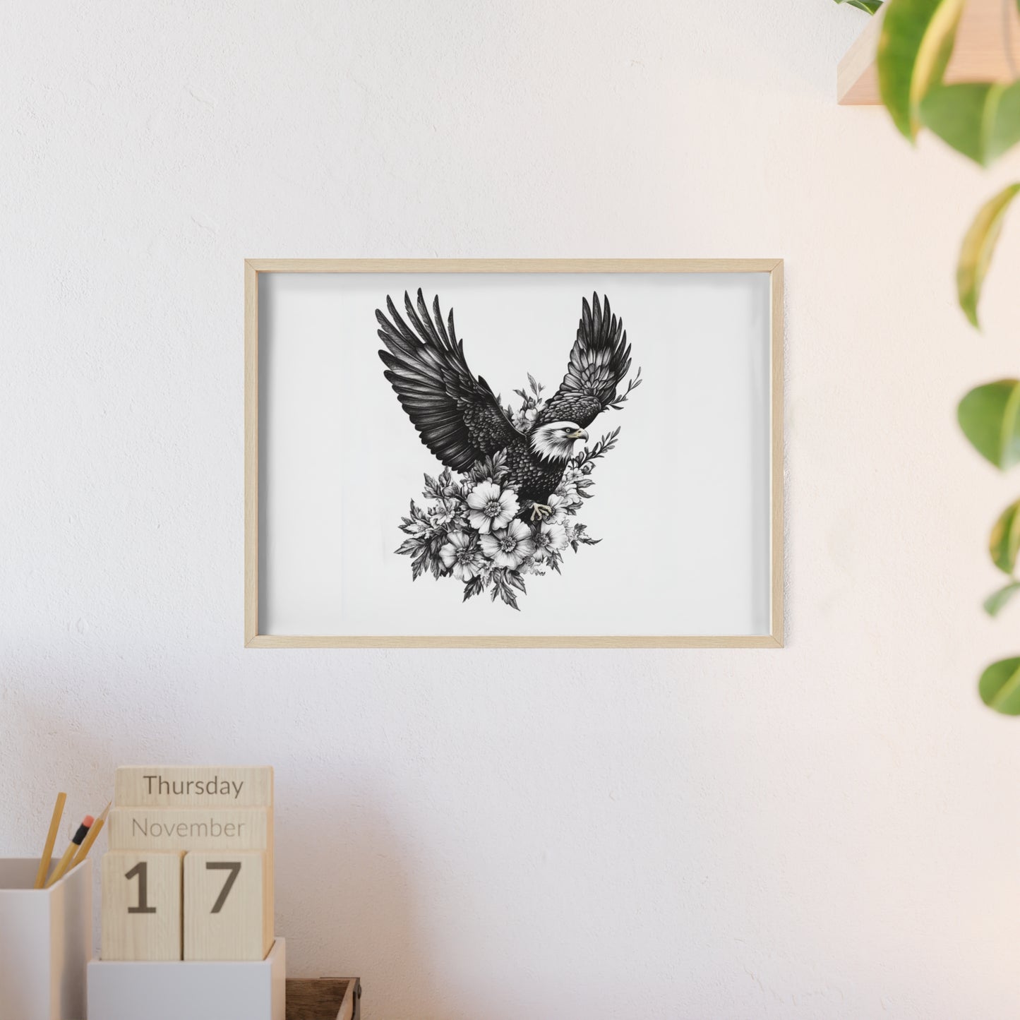 Adler mit Wildblütendesign