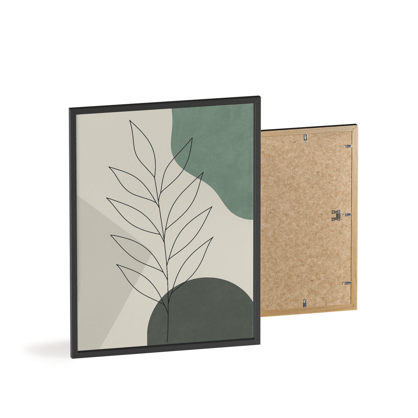 Abstraktes Blätter-Poster – Sanfte Grüntöne & Minimalistisches Design