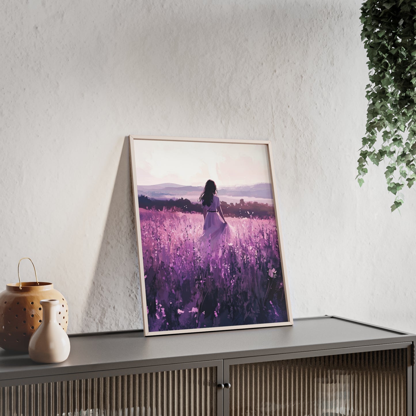 Frau in blühender Wiese