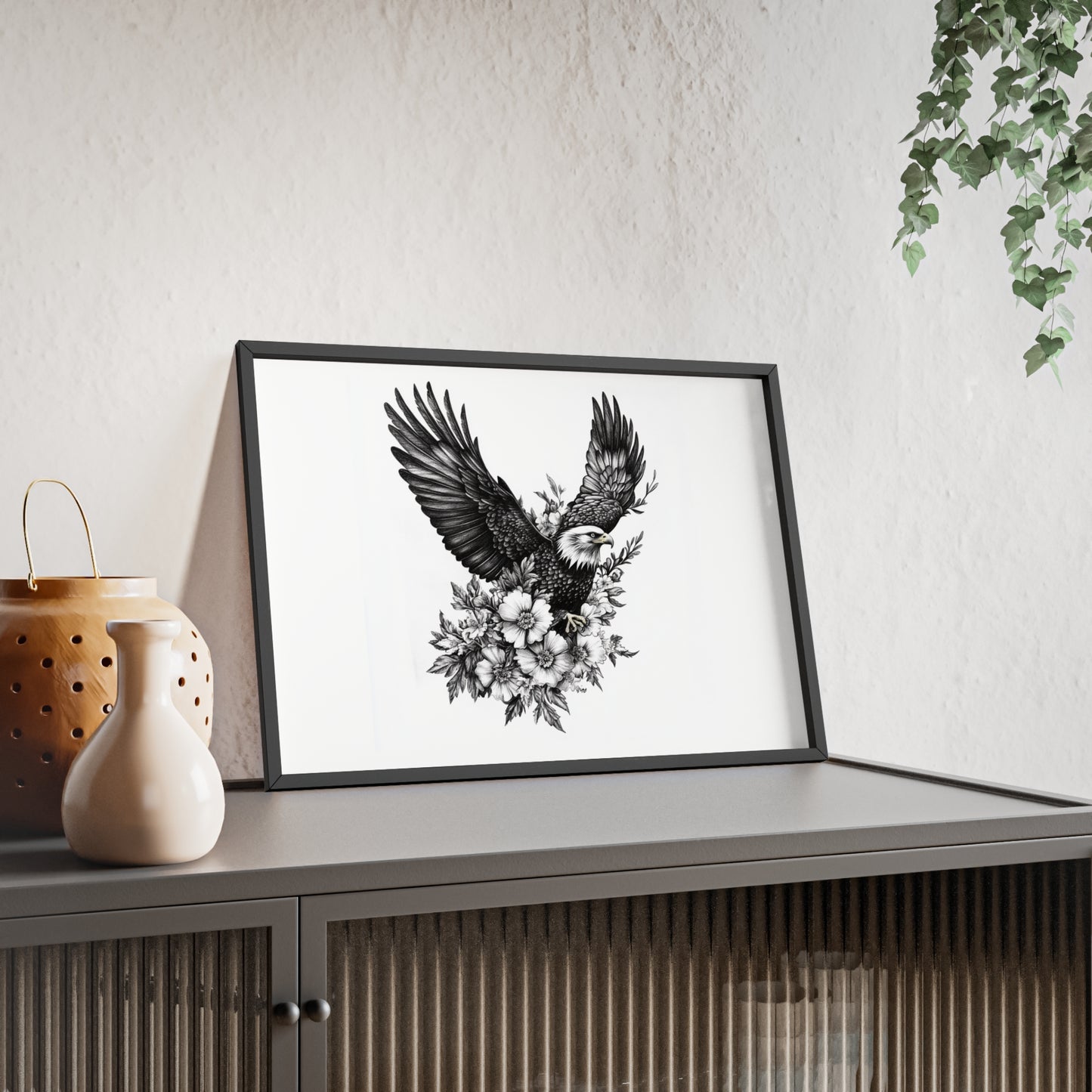 Adler mit Wildblütendesign