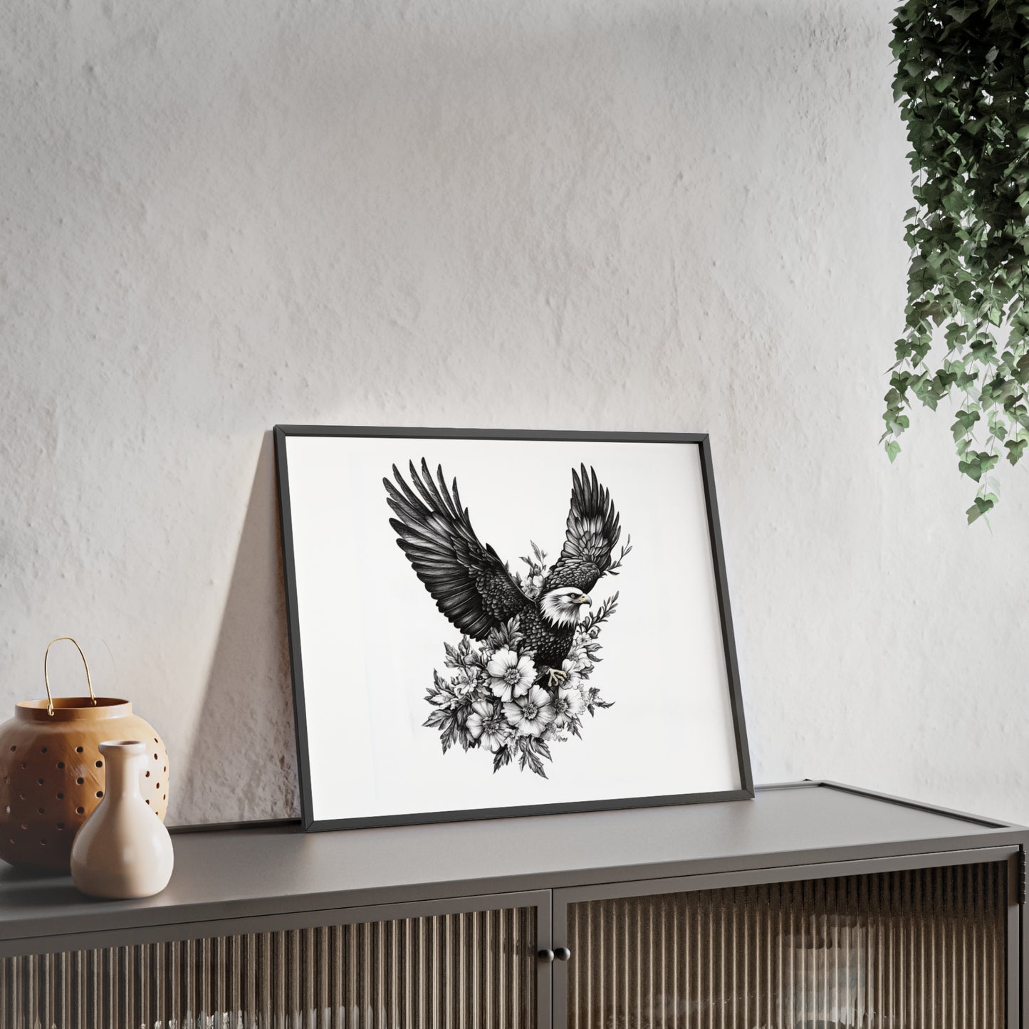 Adler mit Wildblütendesign