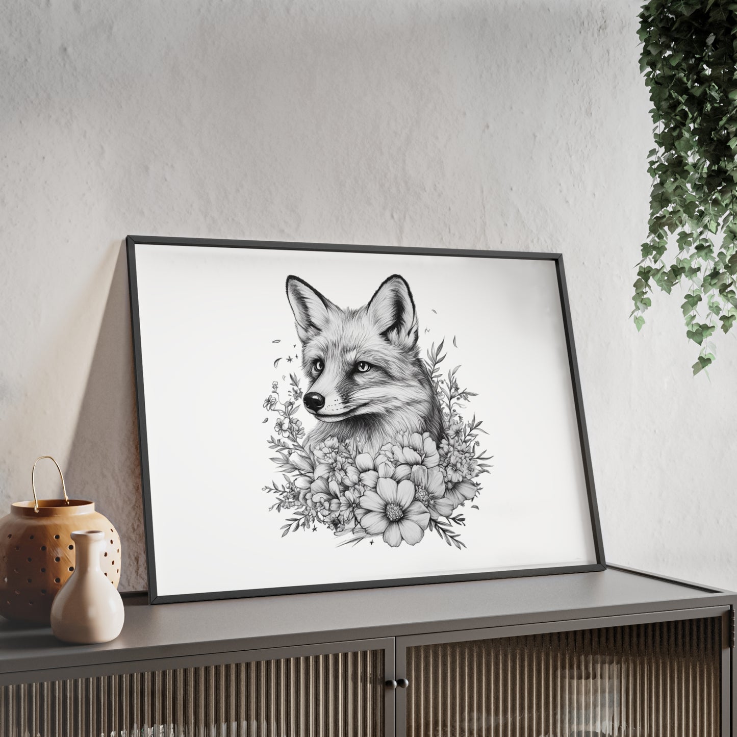 Fuchs mit Wildblütendesign