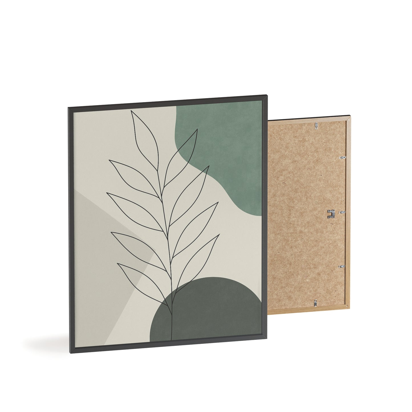 Abstraktes Blätter-Poster – Sanfte Grüntöne & Minimalistisches Design