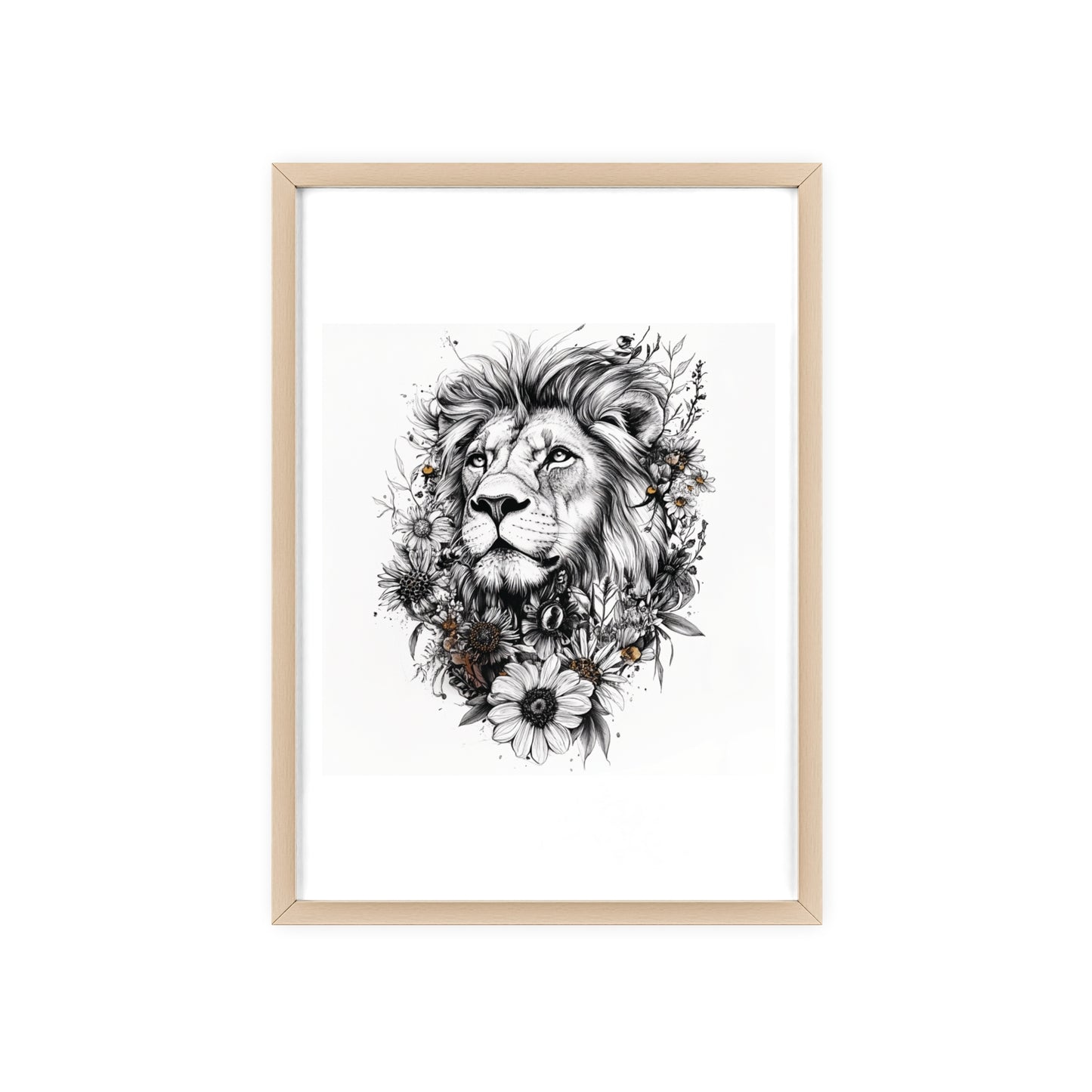 Löwe im floralen Stil
