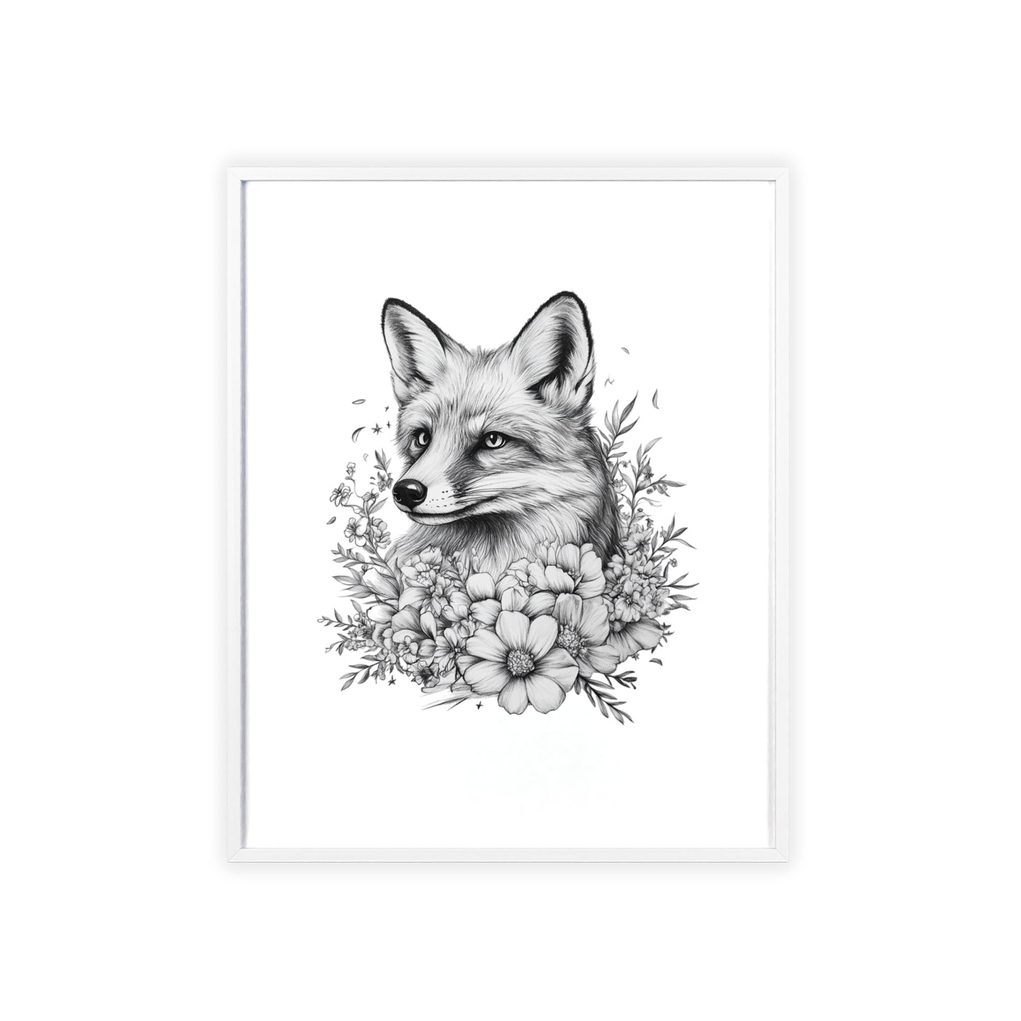 Fuchs mit Wildblütendesign