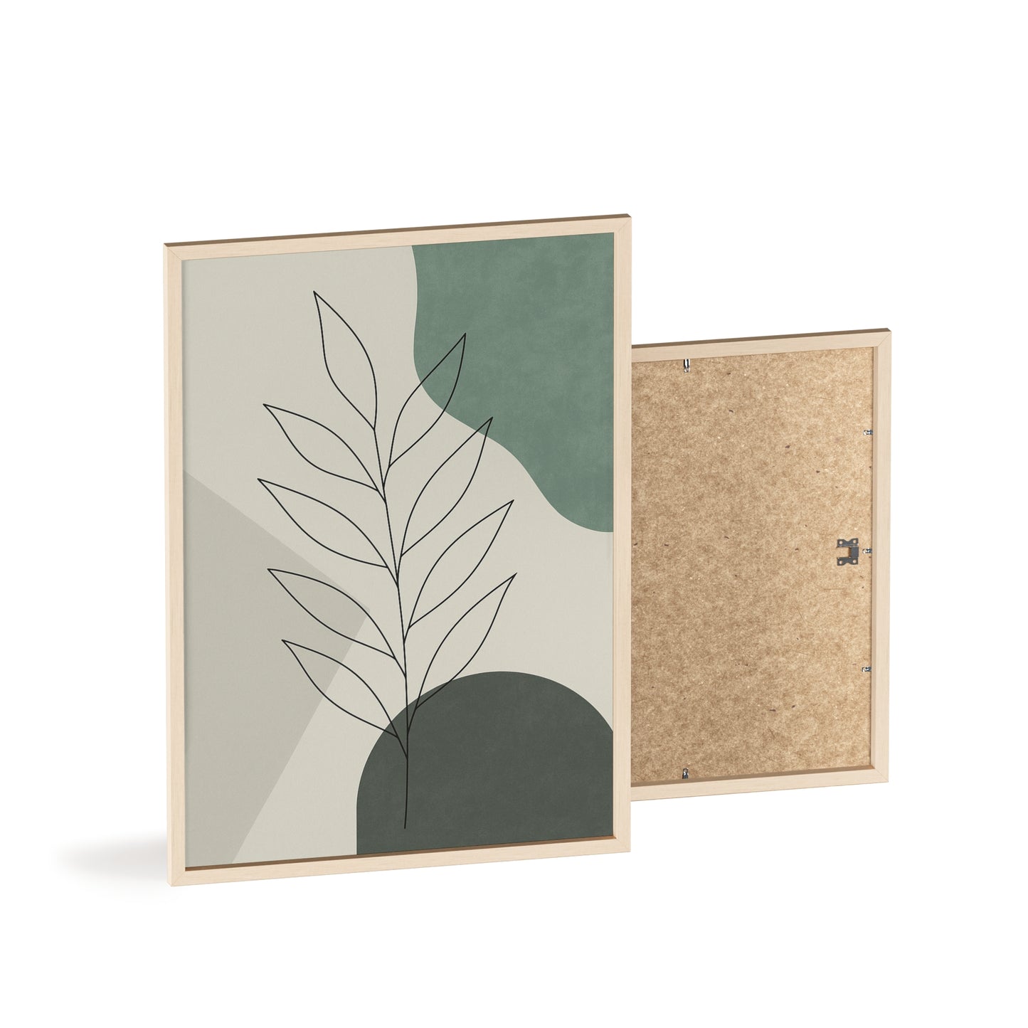 Abstraktes Blätter-Poster – Sanfte Grüntöne & Minimalistisches Design