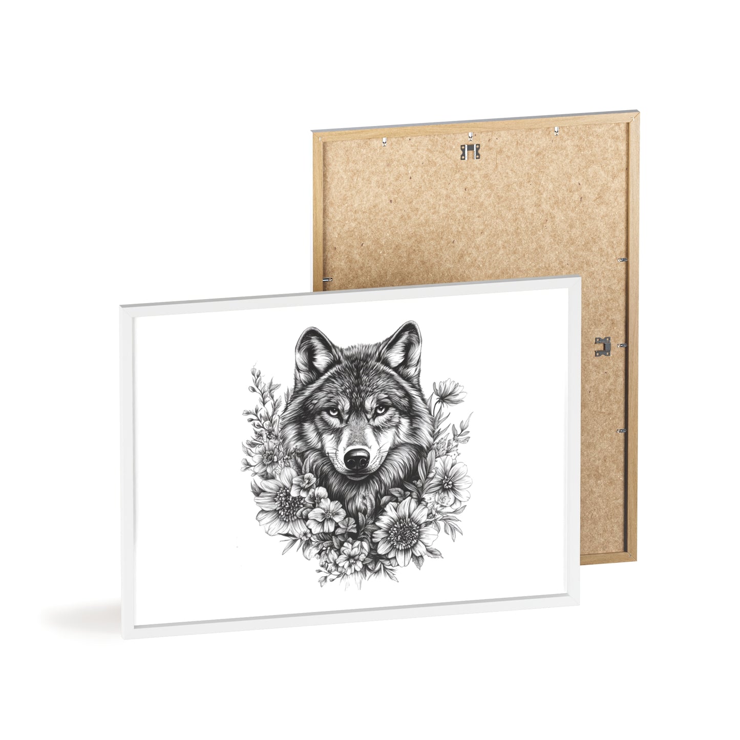 Wolf mit Wildblumen
