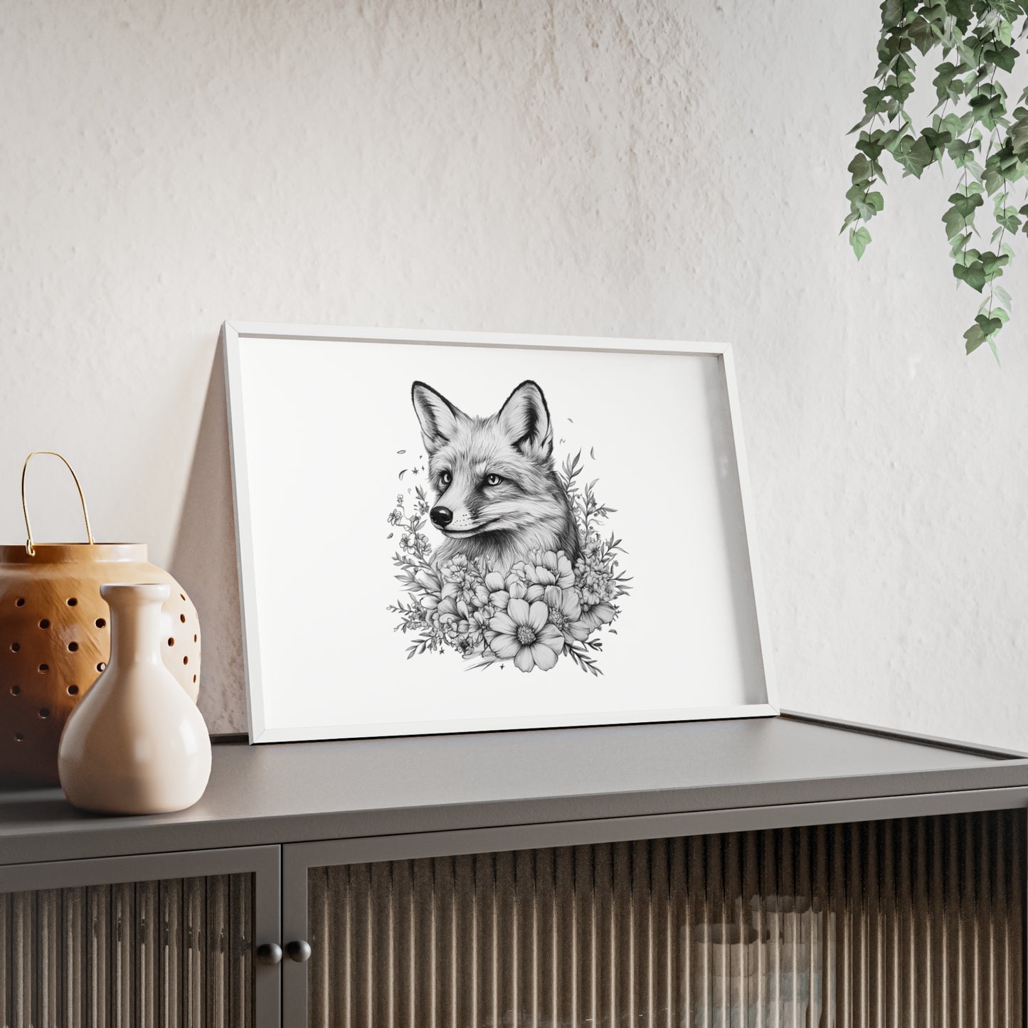 Fuchs mit Wildblütendesign