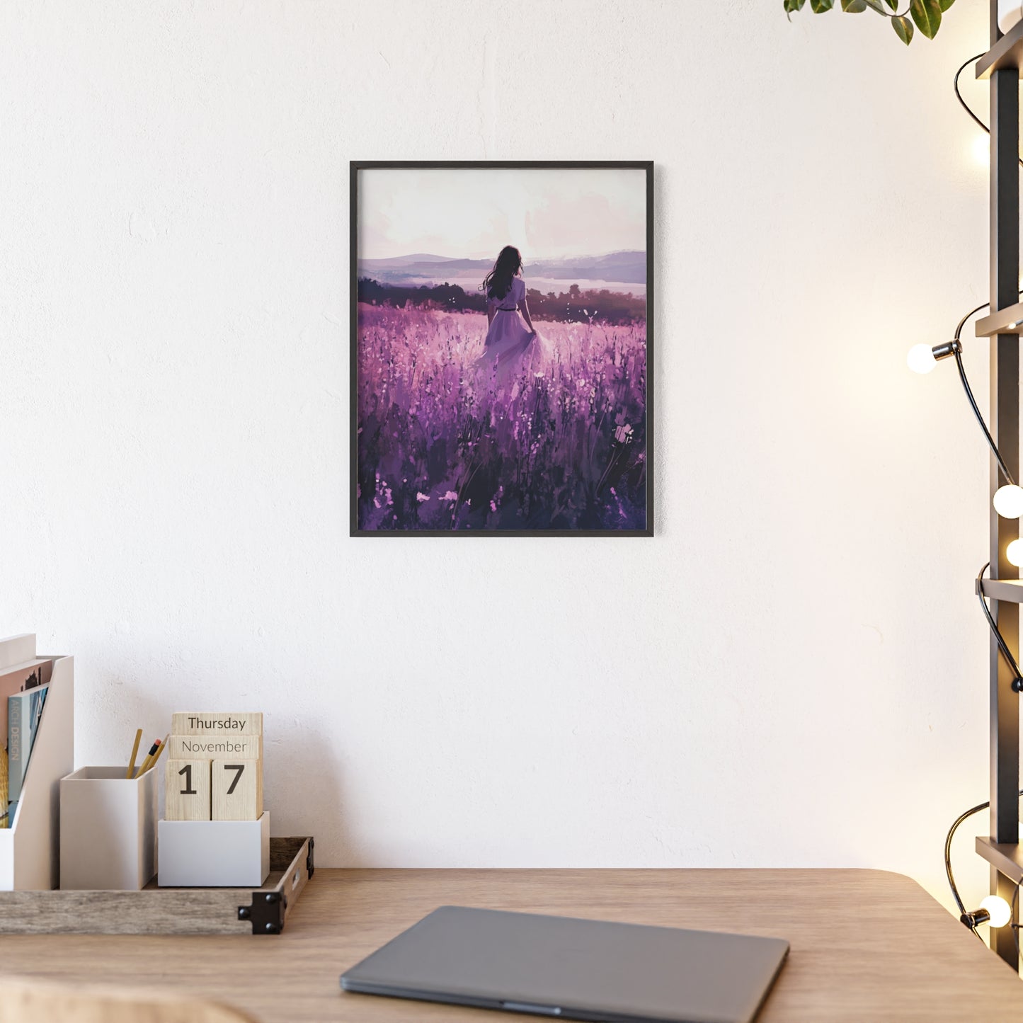 Frau in blühender Wiese