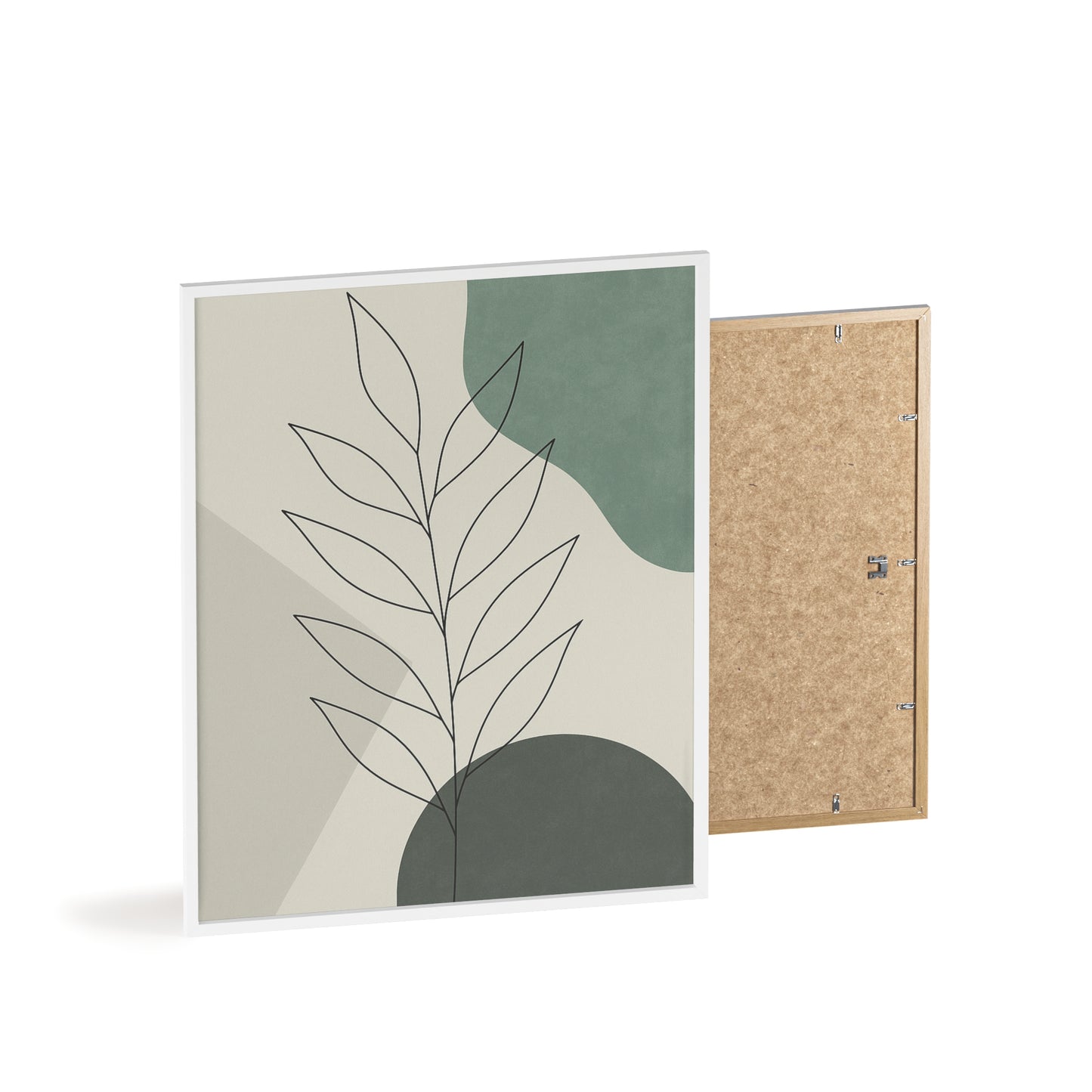 Abstraktes Blätter-Poster – Sanfte Grüntöne & Minimalistisches Design