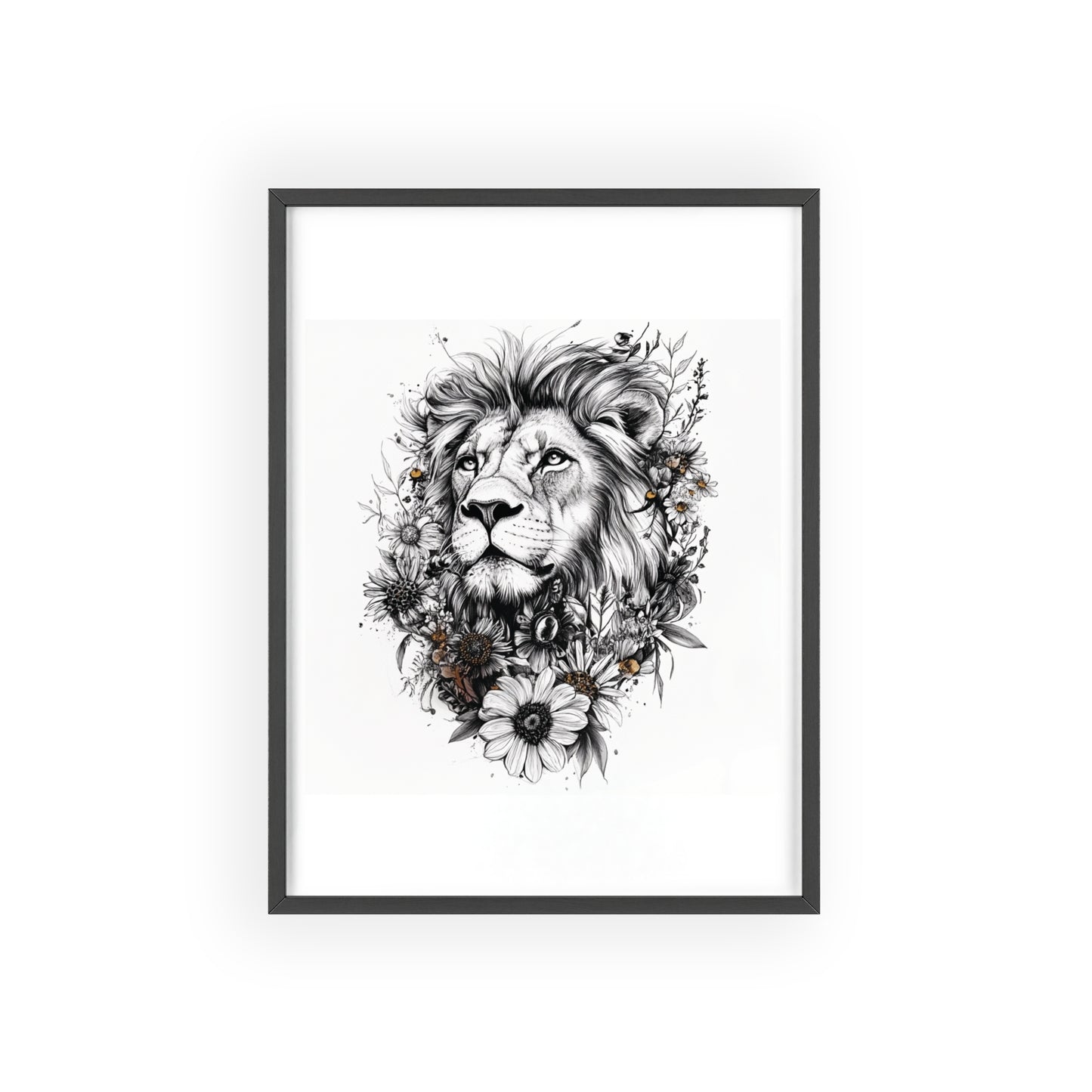 Löwe im floralen Stil