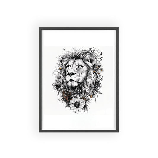 Löwe im floralen Stil