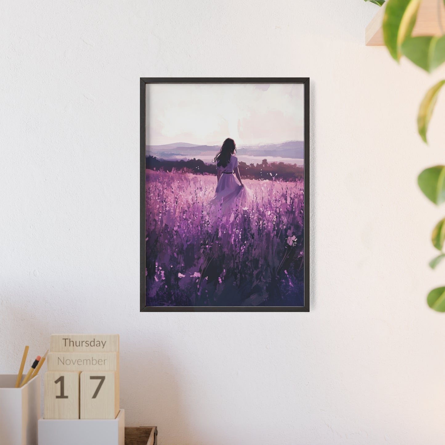 Frau in blühender Wiese