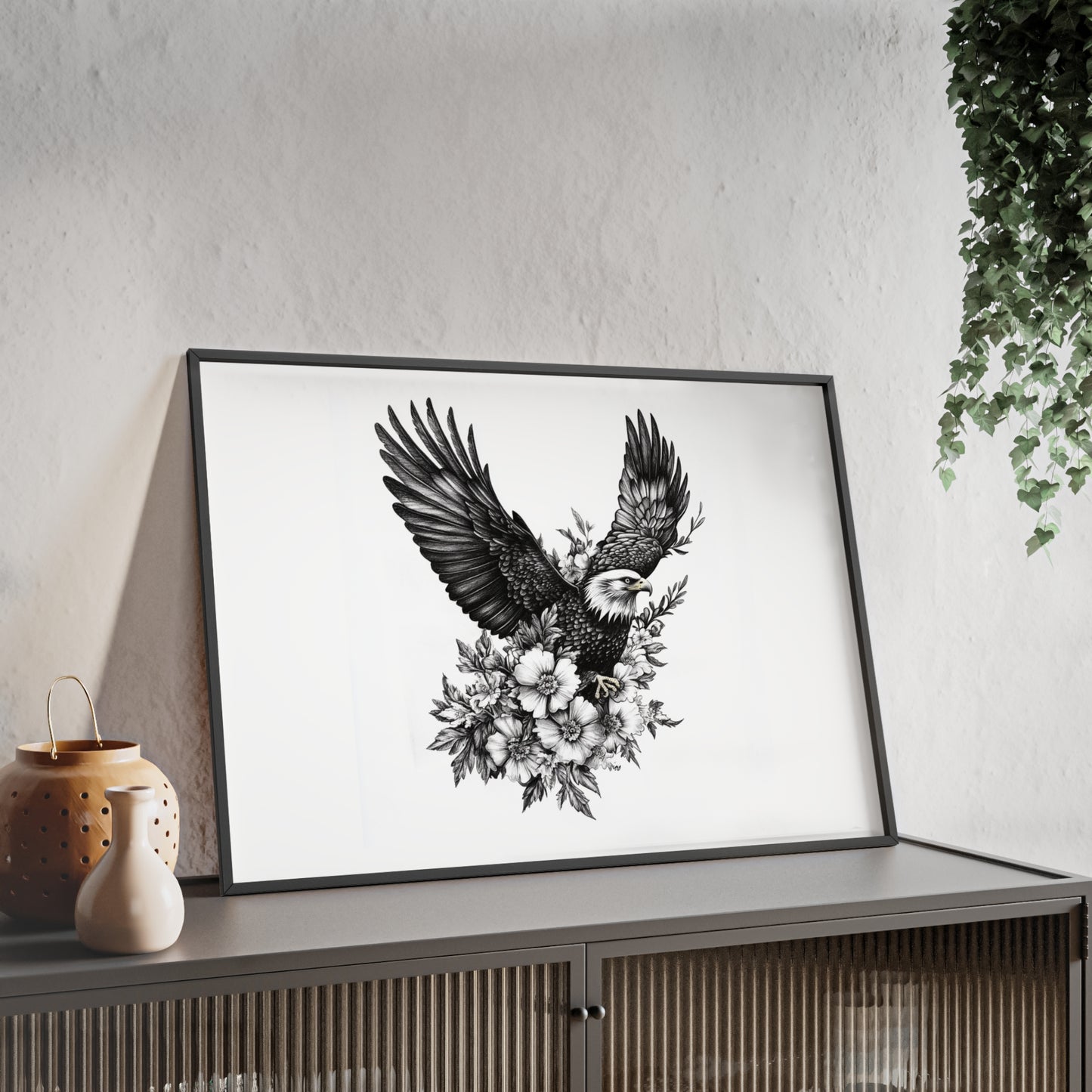 Adler mit Wildblütendesign