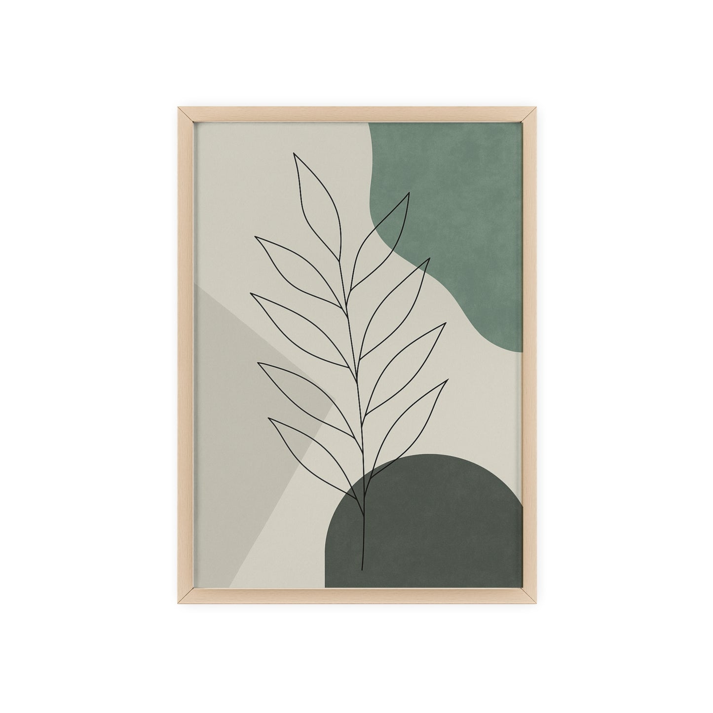 Abstraktes Blätter-Poster – Sanfte Grüntöne & Minimalistisches Design