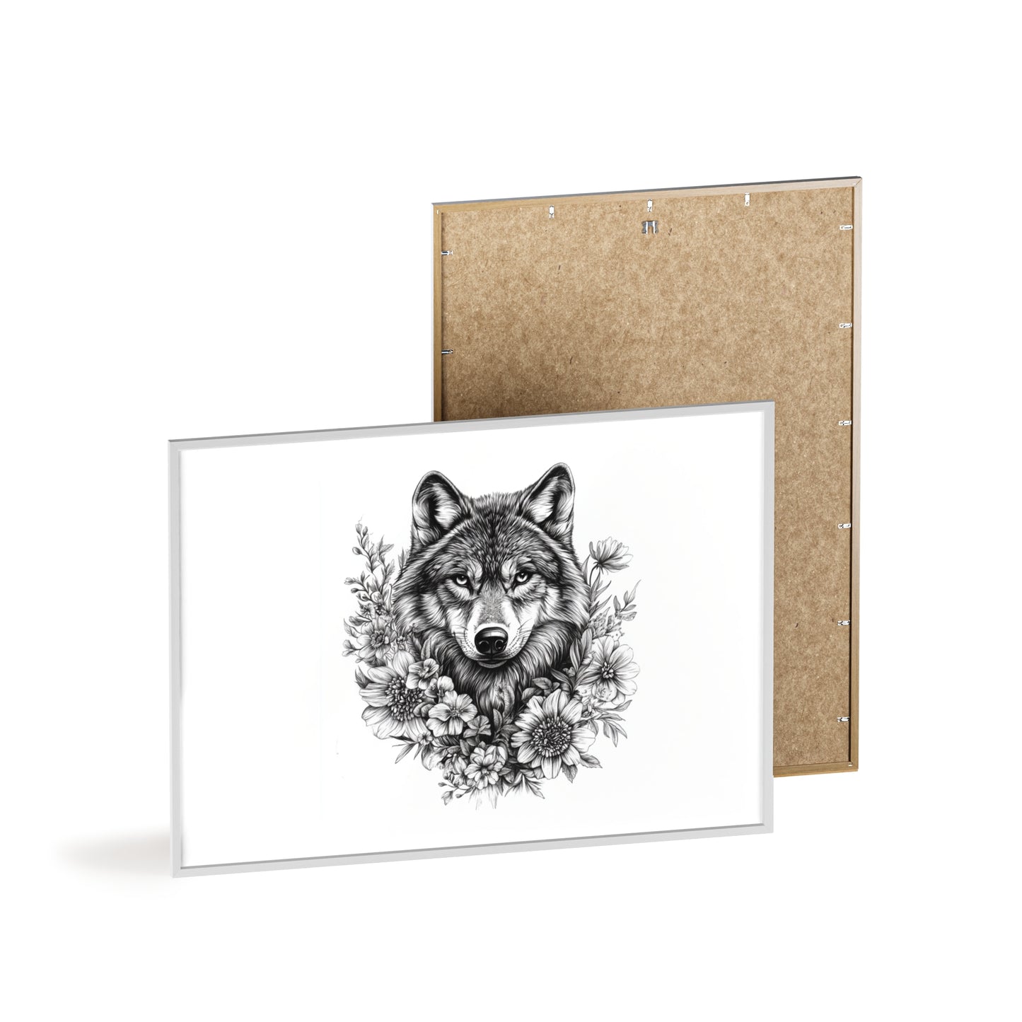 Wolf mit Wildblumen