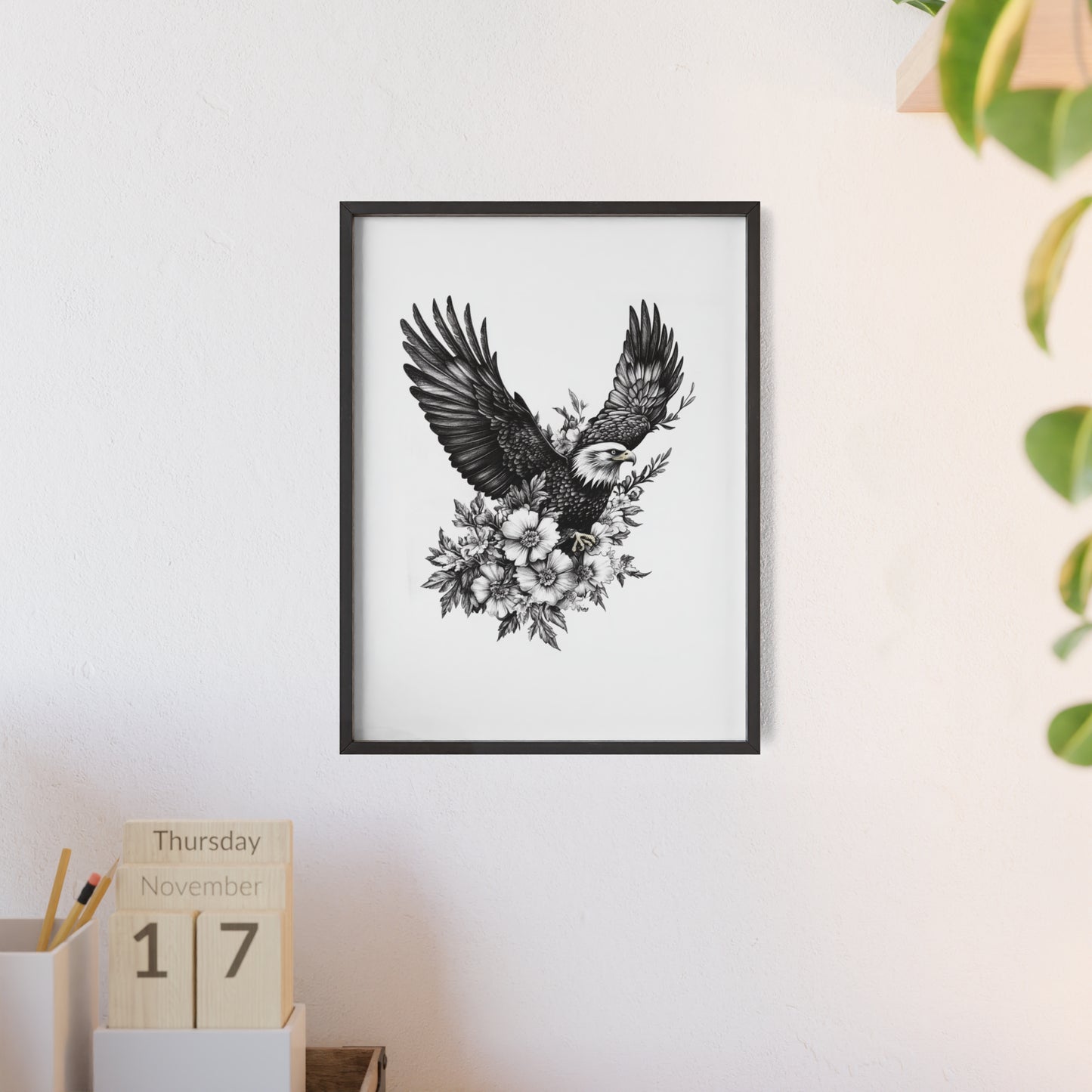 Adler mit Wildblütendesign