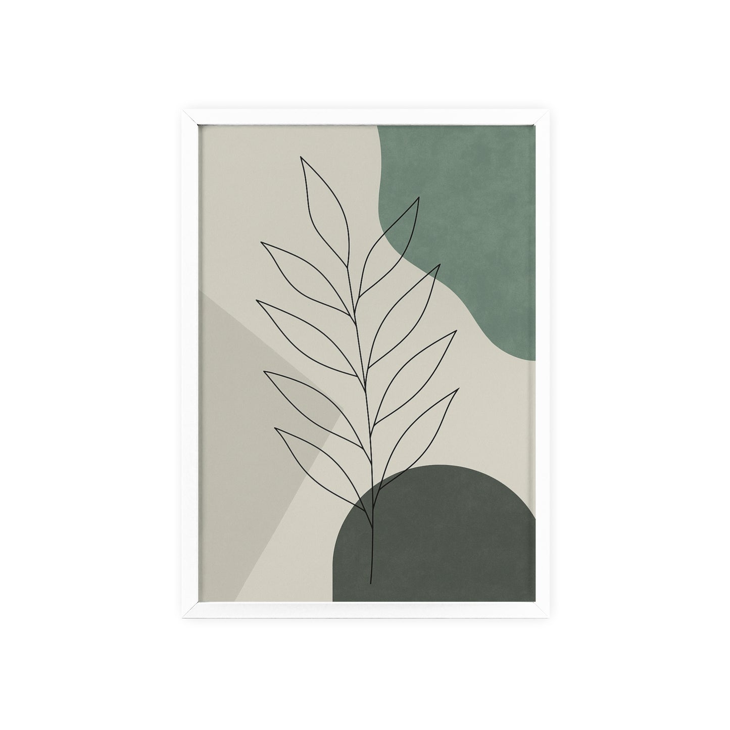 Abstraktes Blätter-Poster – Sanfte Grüntöne & Minimalistisches Design