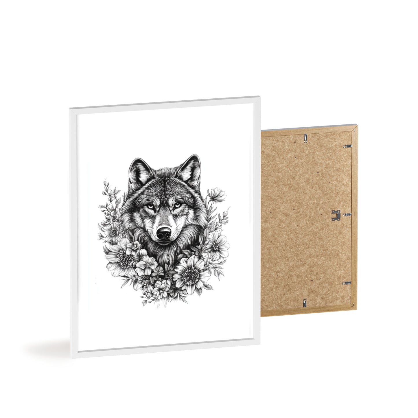 Wolf mit Wildblumen