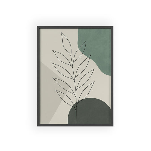 Abstraktes Blätter-Poster – Sanfte Grüntöne & Minimalistisches Design