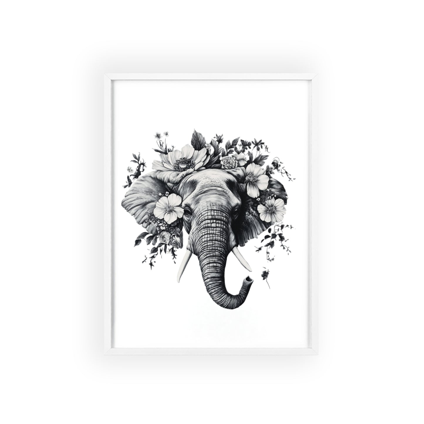 Elephant mit Wildblüten