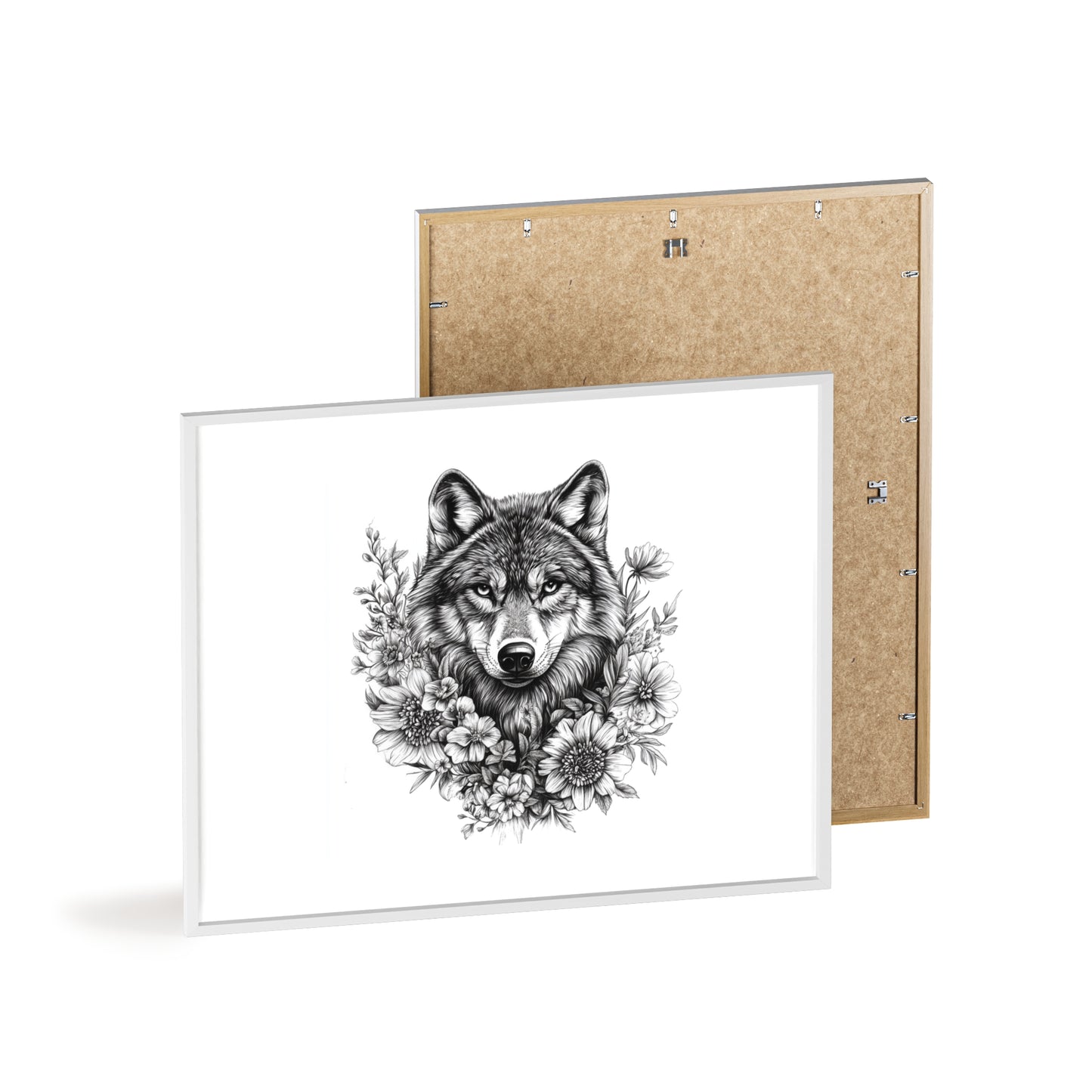 Wolf mit Wildblumen