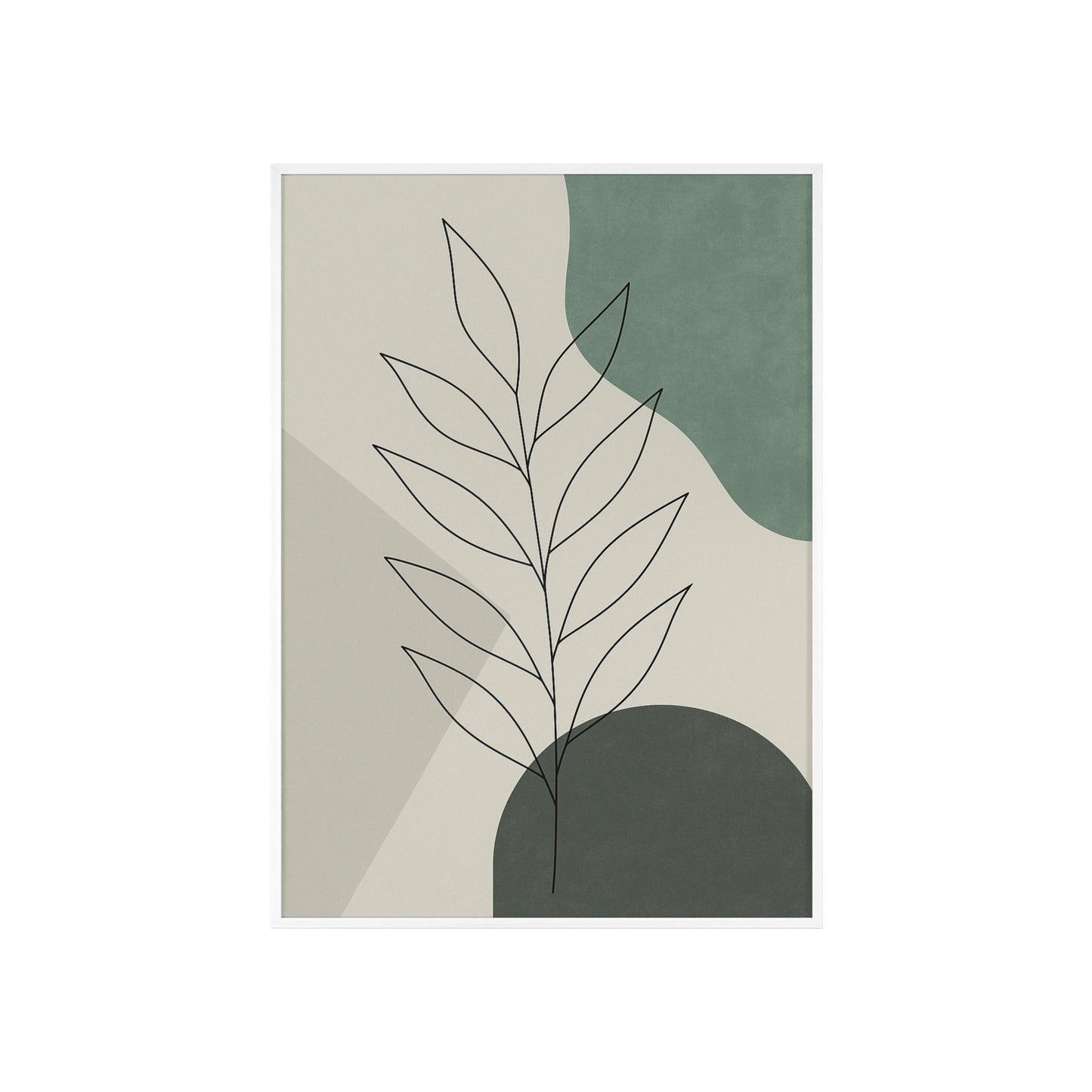Abstraktes Blätter-Poster – Sanfte Grüntöne & Minimalistisches Design
