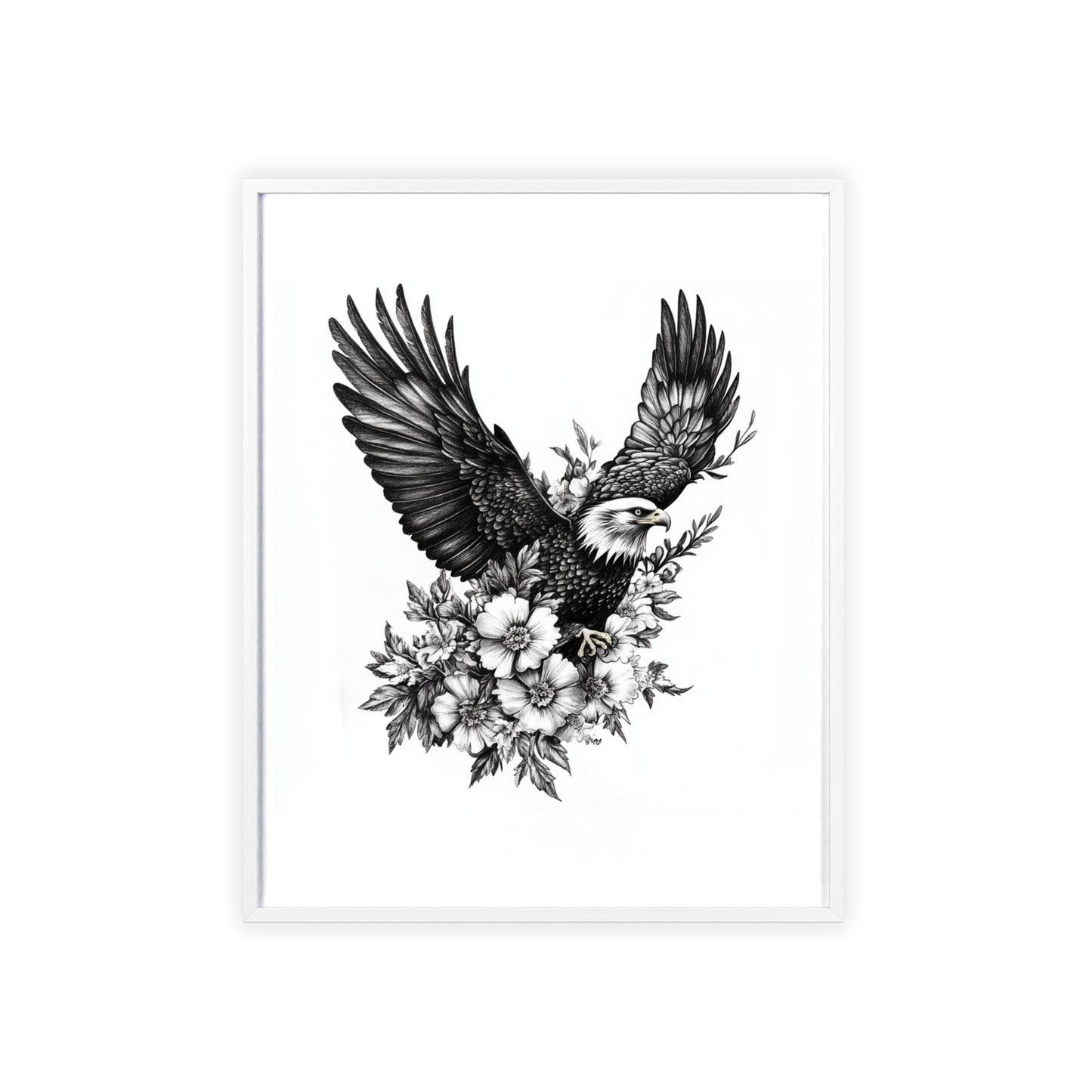 Adler mit Wildblütendesign