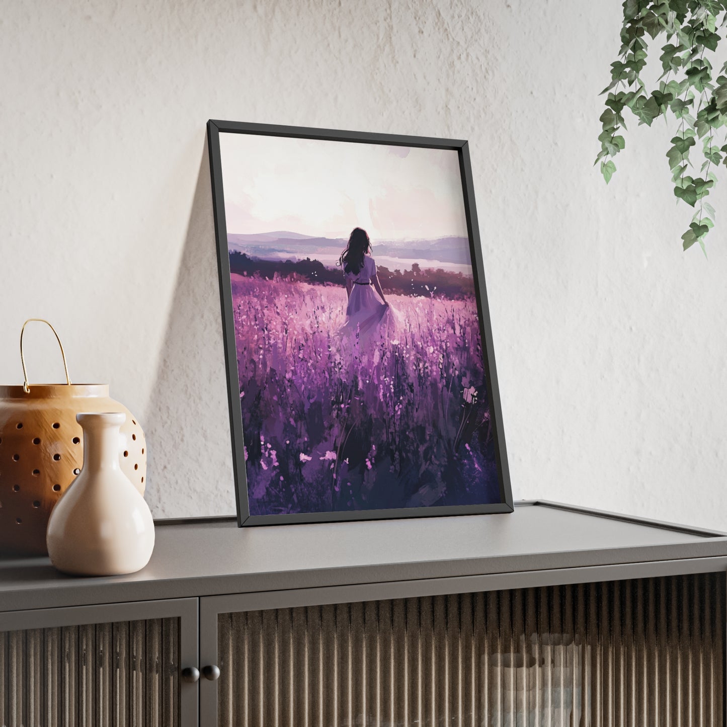 Frau in blühender Wiese