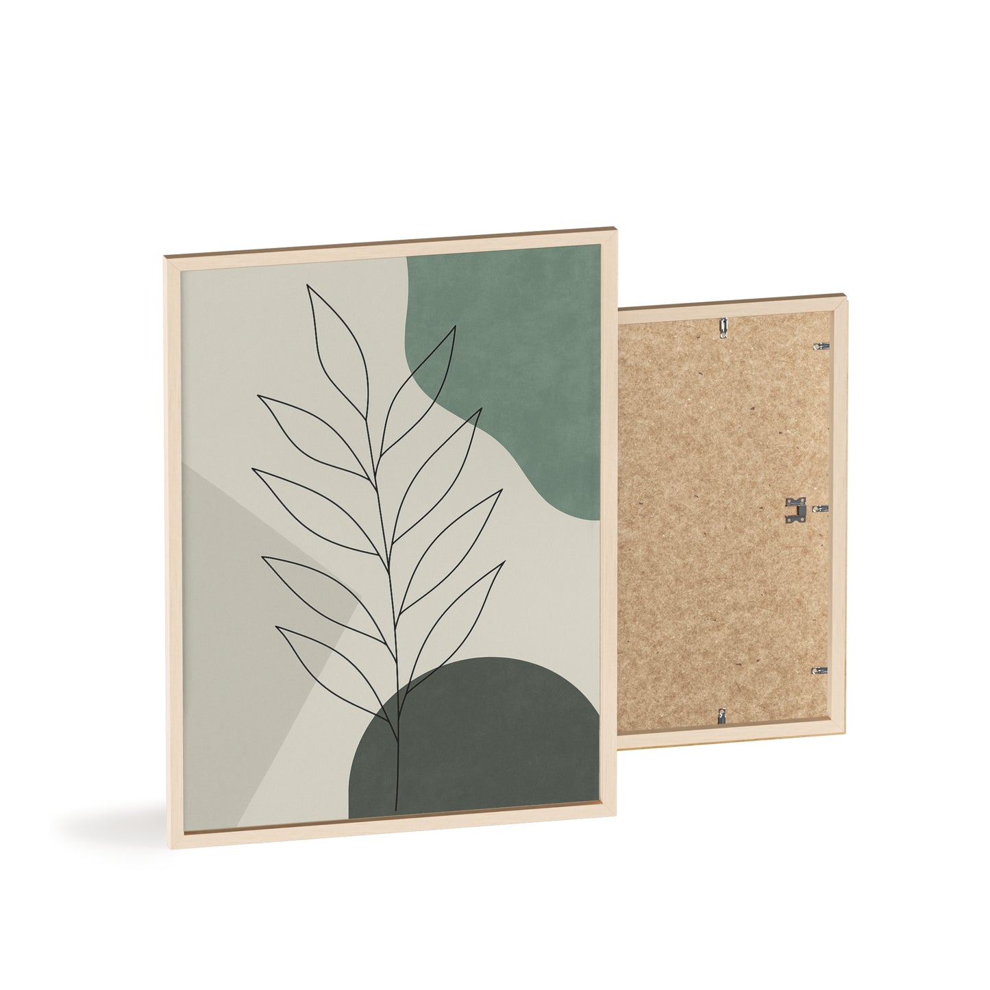 Abstraktes Blätter-Poster – Sanfte Grüntöne & Minimalistisches Design
