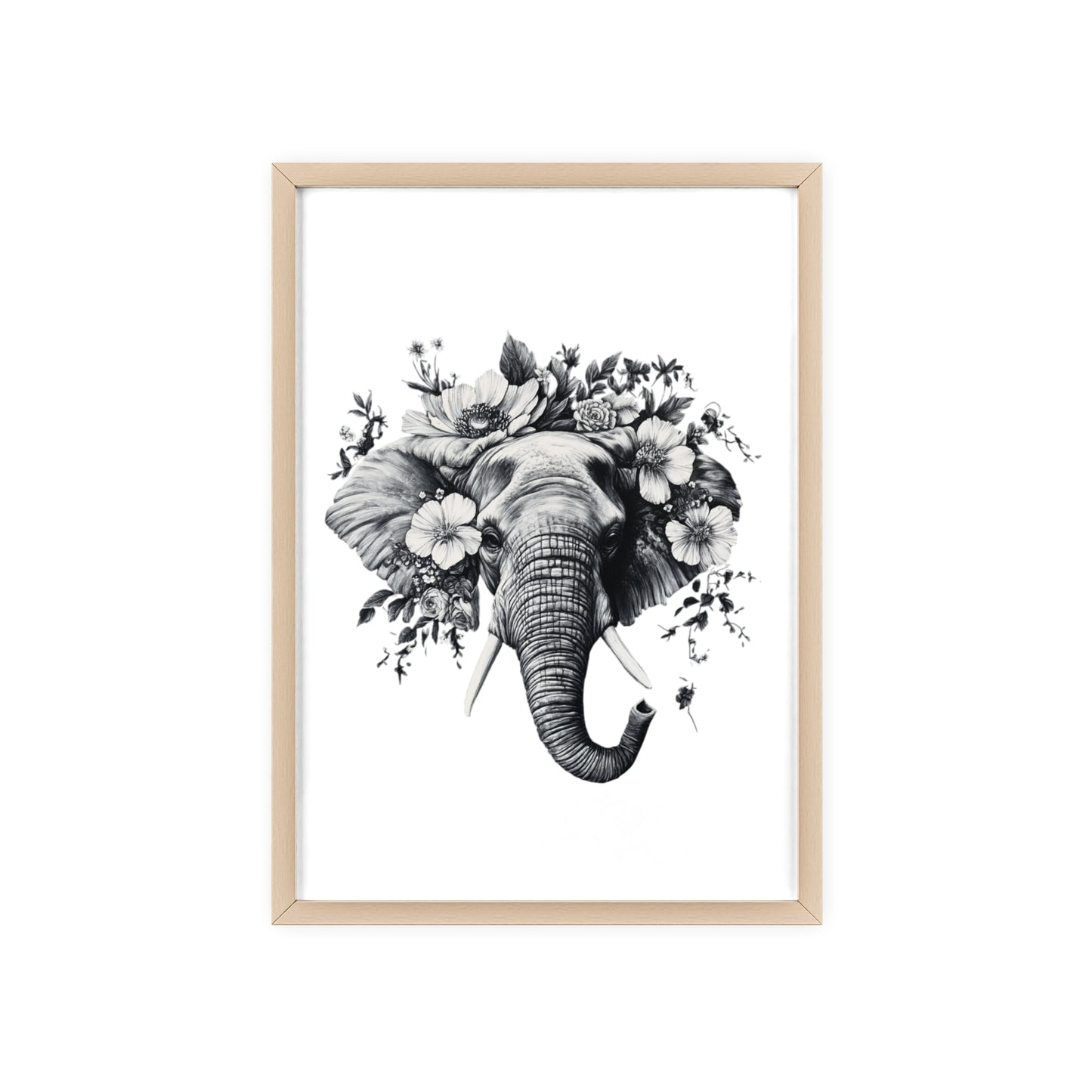 Elephant mit Wildblüten